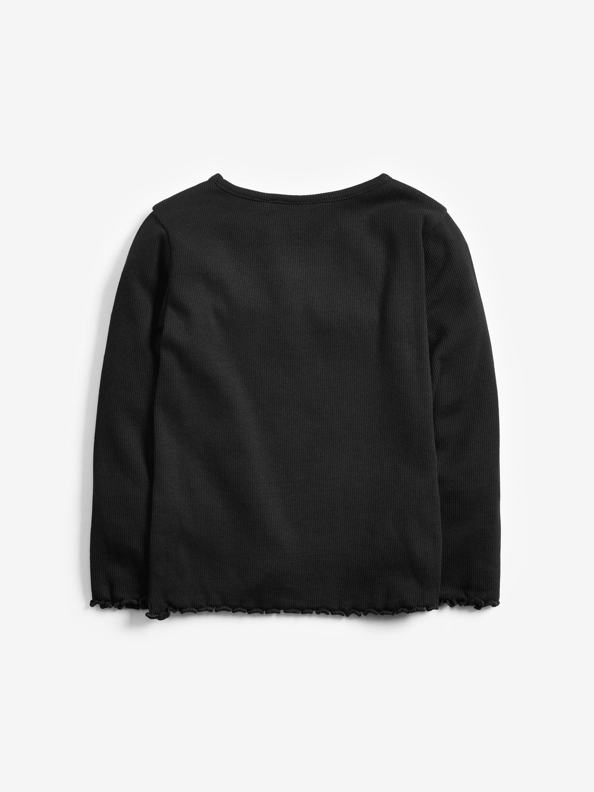 Black T-Shirt Cotton Rich Long Sleeve Rib T-Shirt (3mths-7yrs)