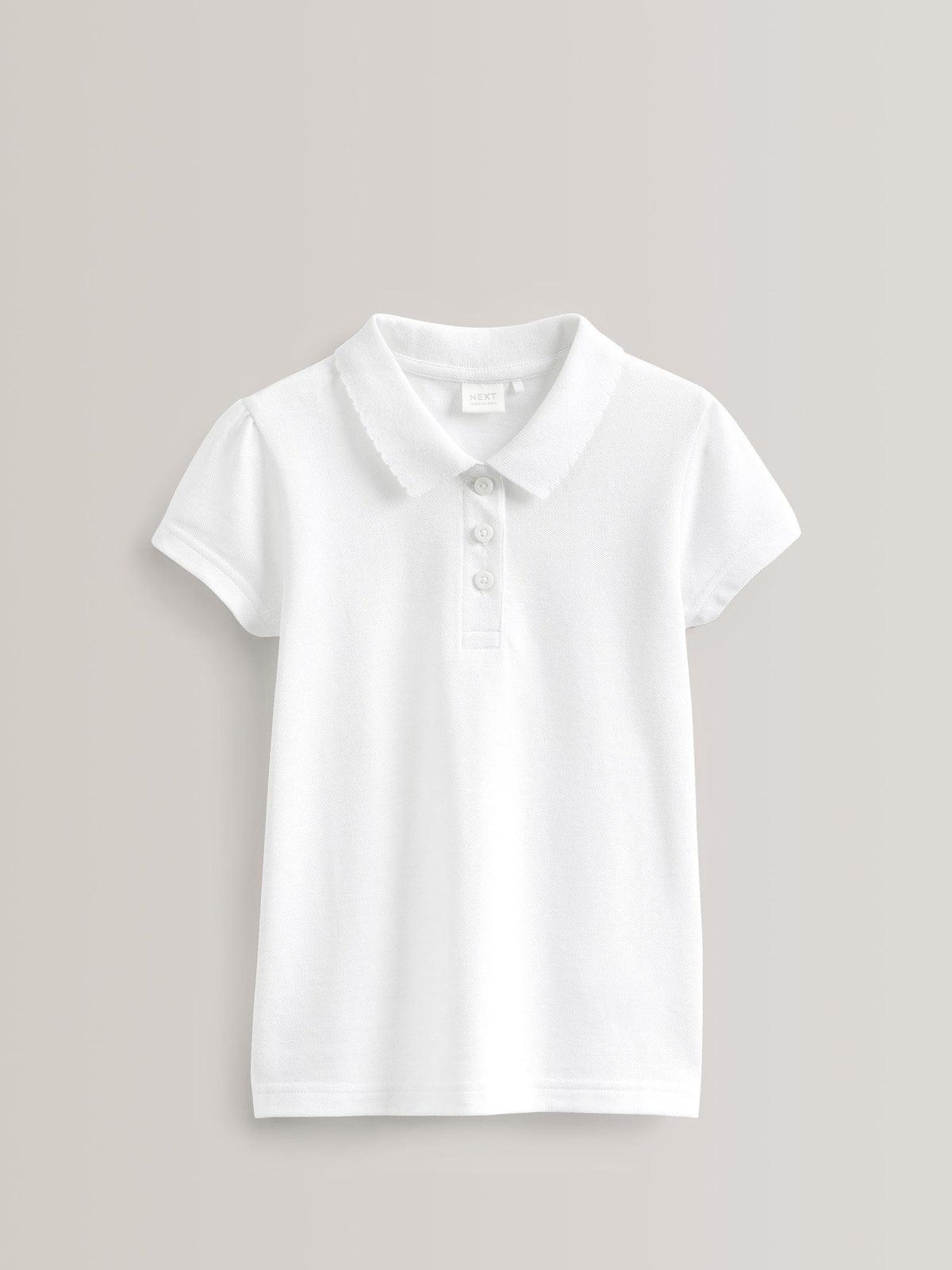 White Regular Fit 5 Pack 100% Cotton Short Sleeve Polo Shirts (3-16yrs)