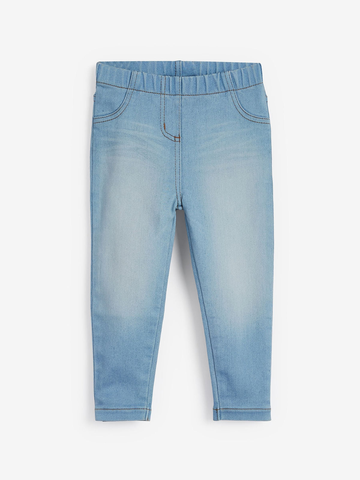 Mid Blue/Light Blue Denim 2 Pack Elasticated Waist Jeggings (3mths-7yrs)