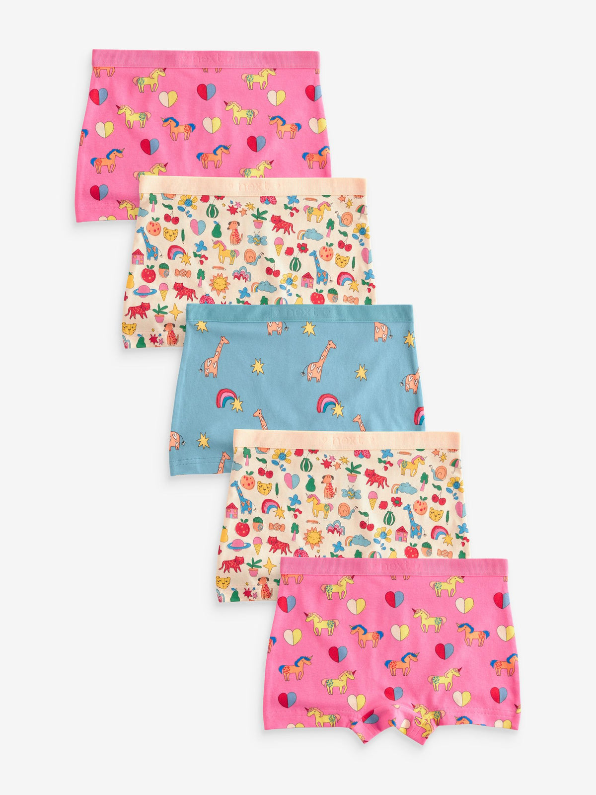 Pink/Blue Short Briefs 5 Pack (2-16yrs)