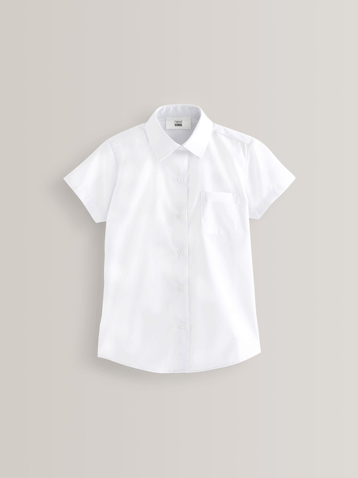 White Regular Fit 2 Pack Plus Fit Short Sleeve School Shirts (3-18yrs)