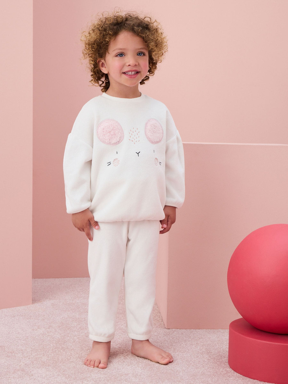 White Mouse Cosy Fleece Pyjamas (9mths-10yrs)