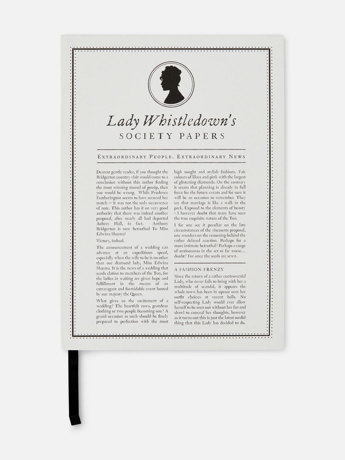 Bridgerton Lady Whistledown’s Society Papers Notebook - Purple