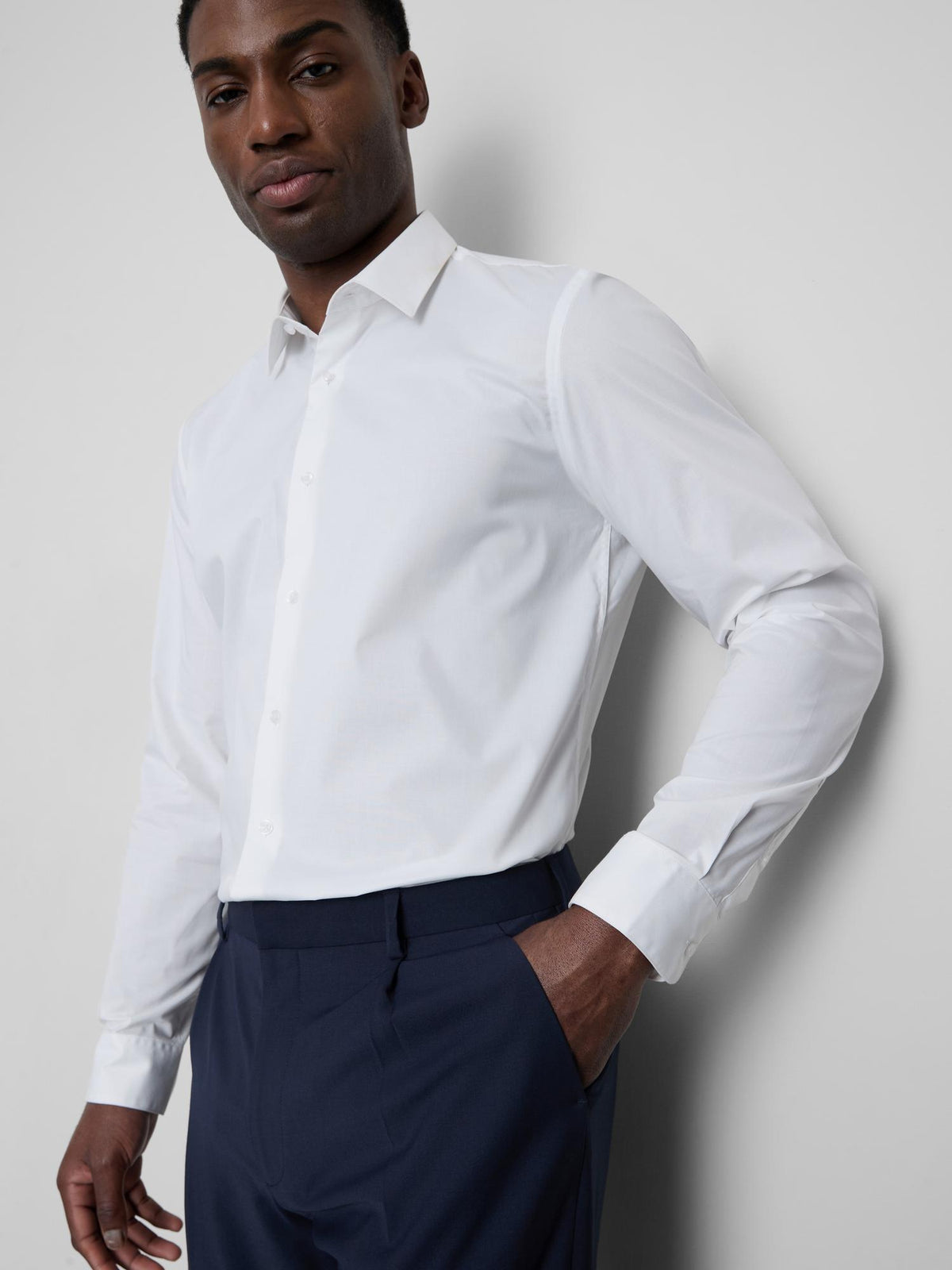 Stretch Regular Fit Shirt - White