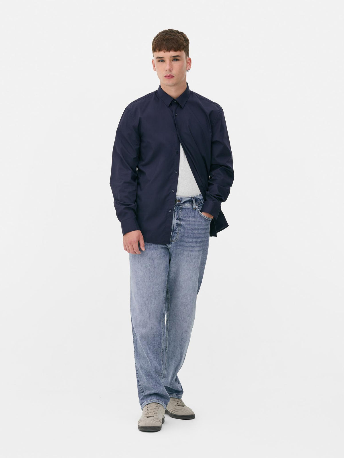 Regular Fit Long Sleeve Shirt - Navy