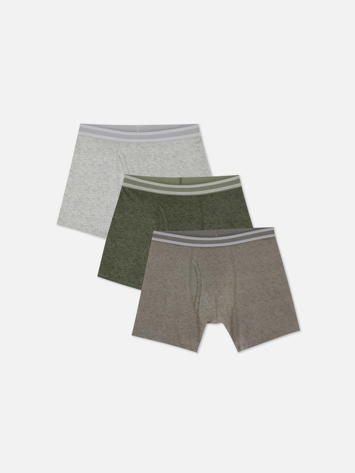 3pk Marl Fashion Trunks - Khaki