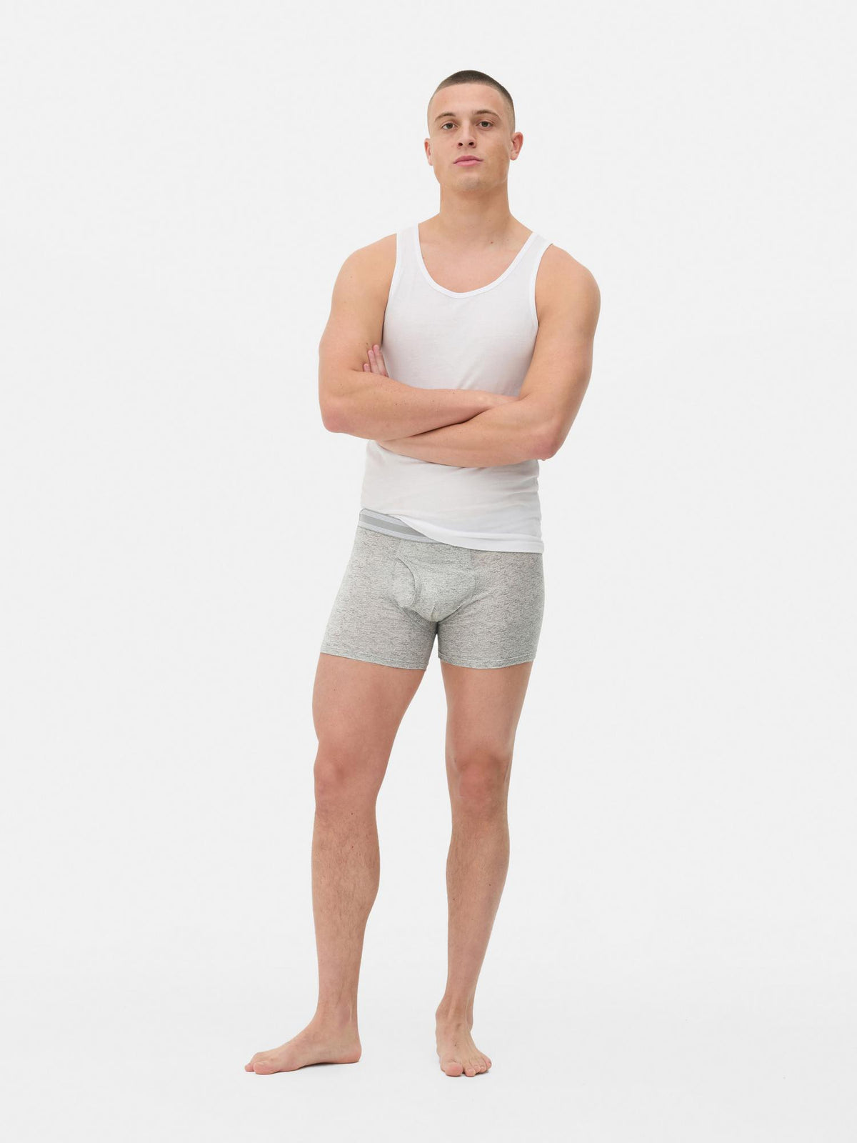 3pk Marl Fashion Trunks - Khaki
