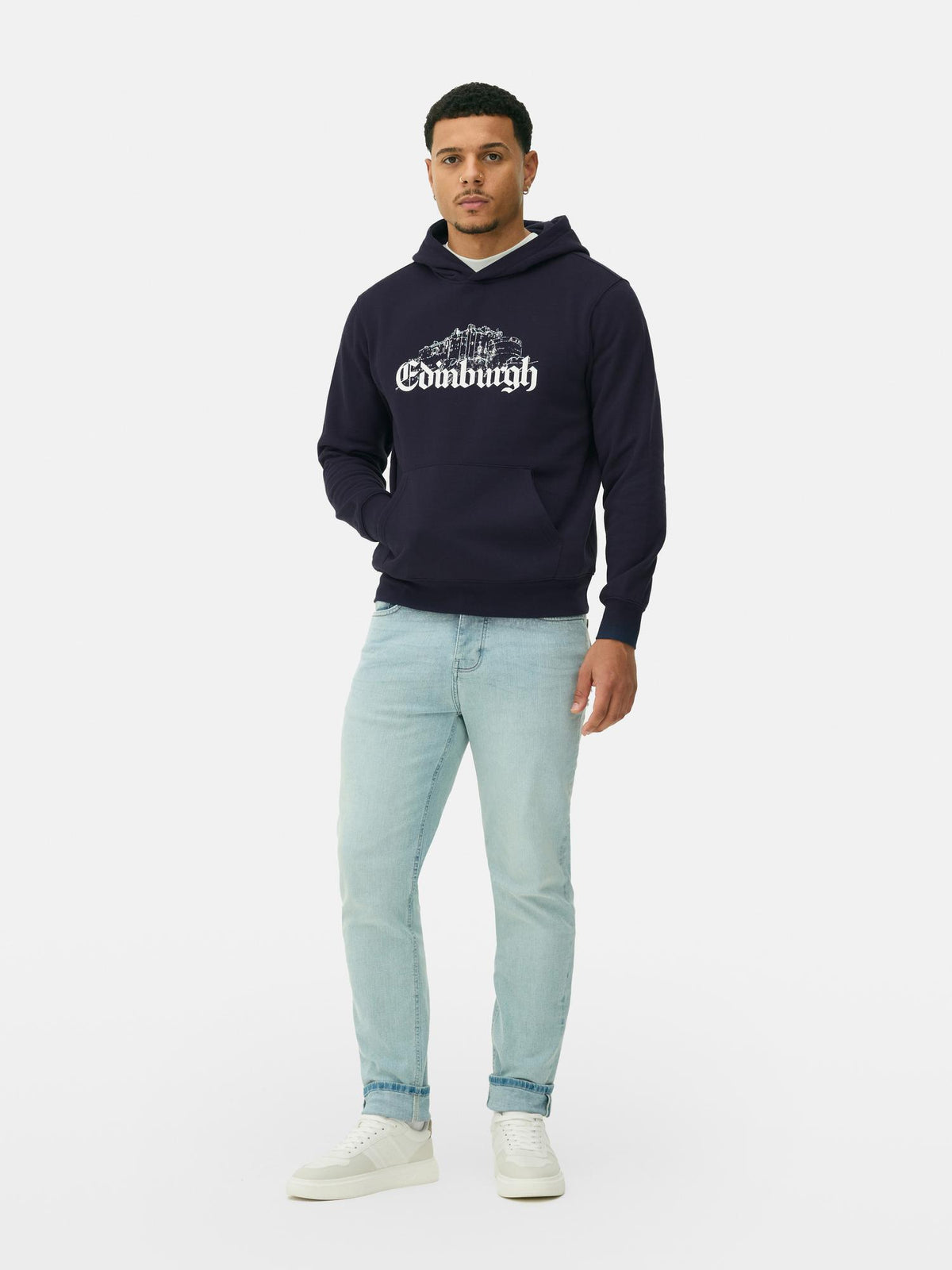 Edinburgh Print Hoodie - Navy