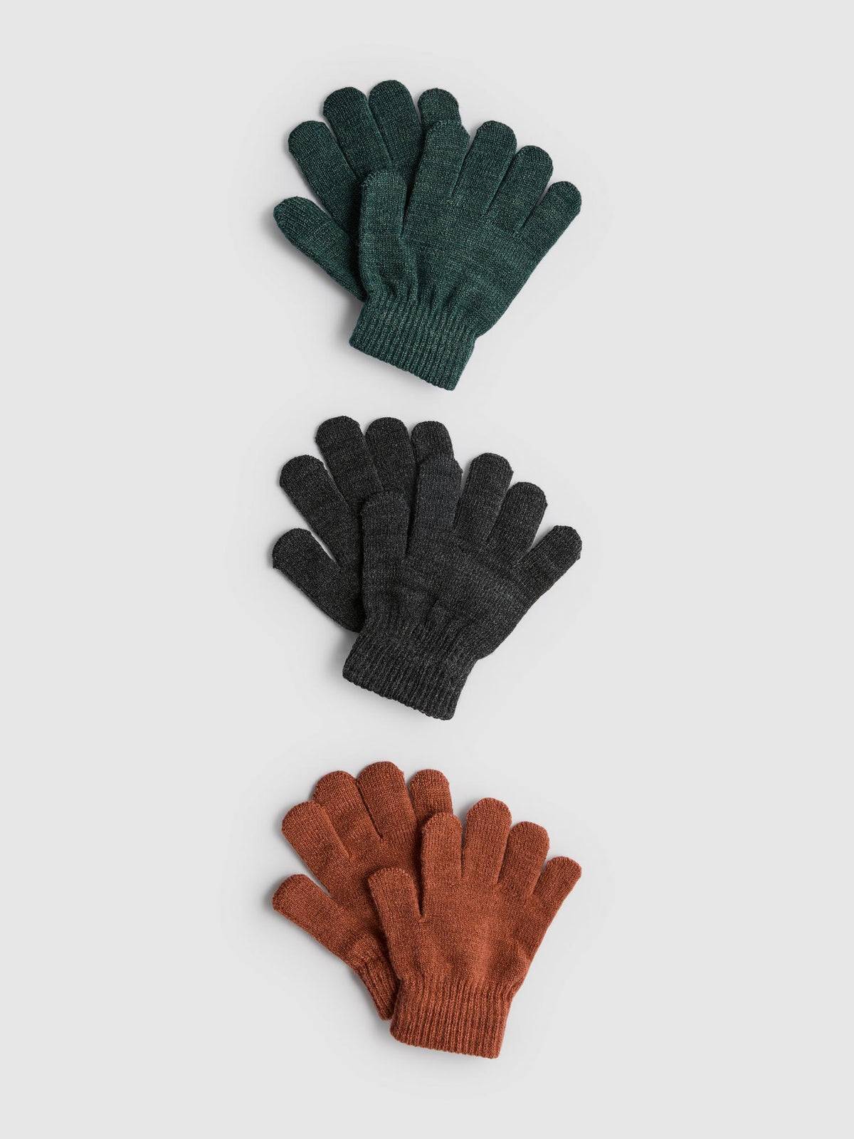 3pk Knitted Gloves - Green