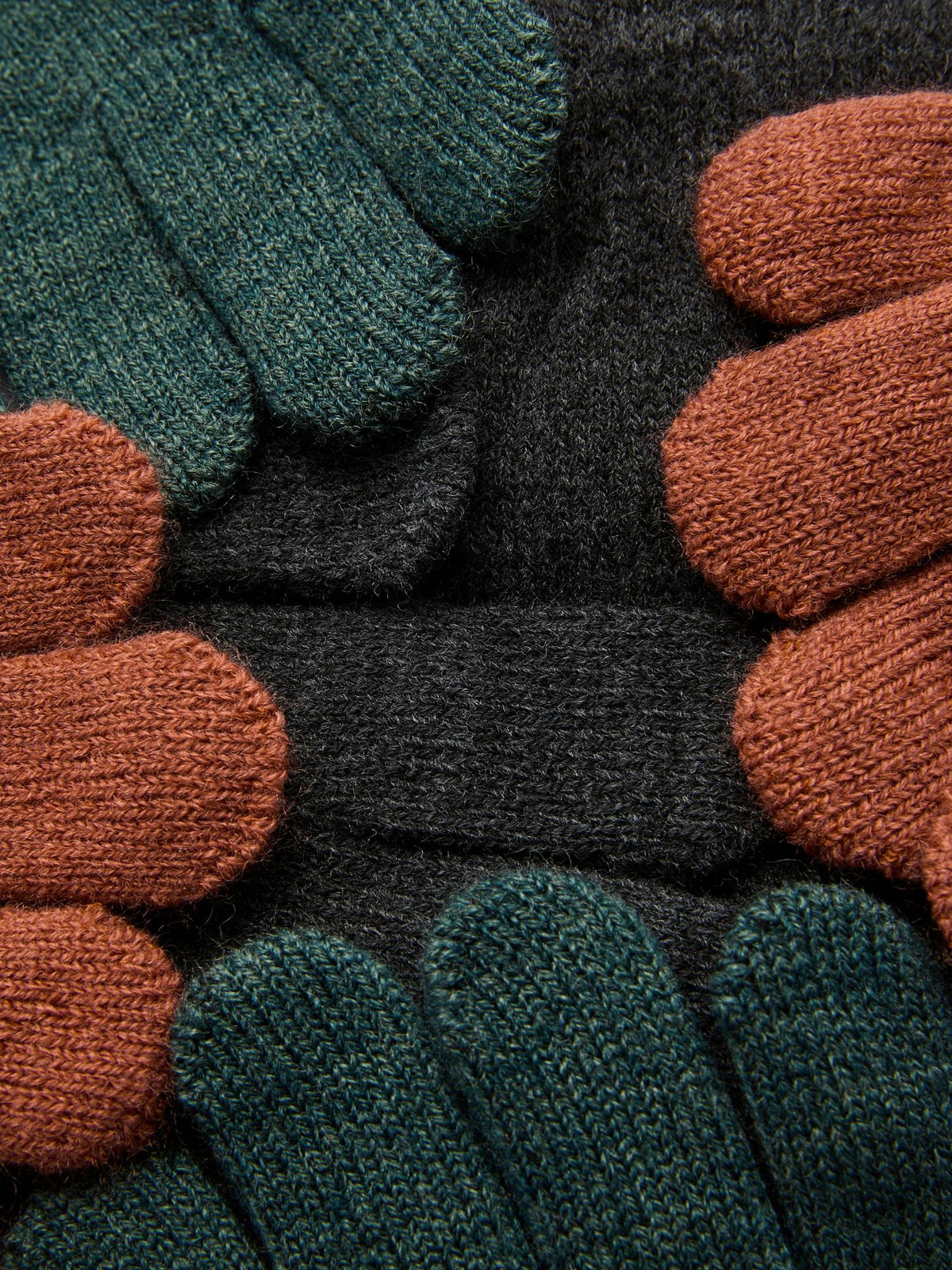 3pk Knitted Gloves - Green