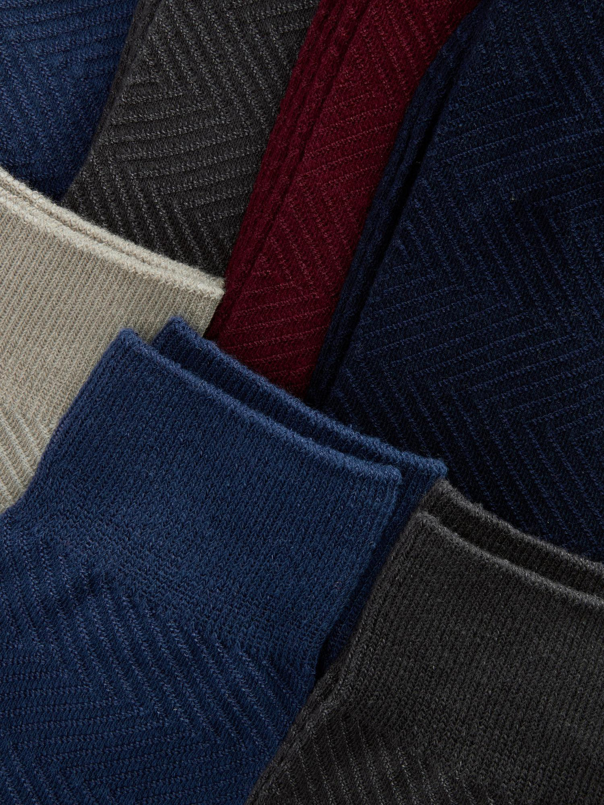 7pk Textured Crew Socks - Grey