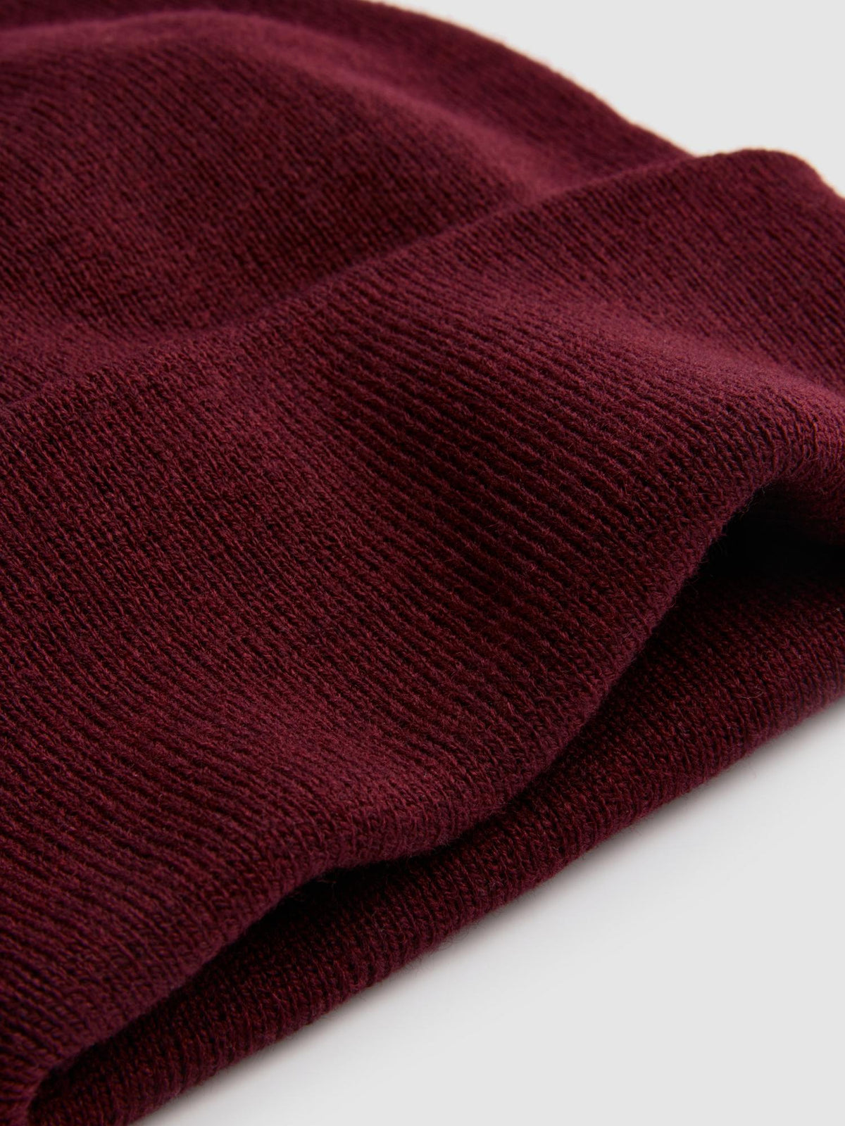 Deep Cuff Beanie Hat - Burgundy