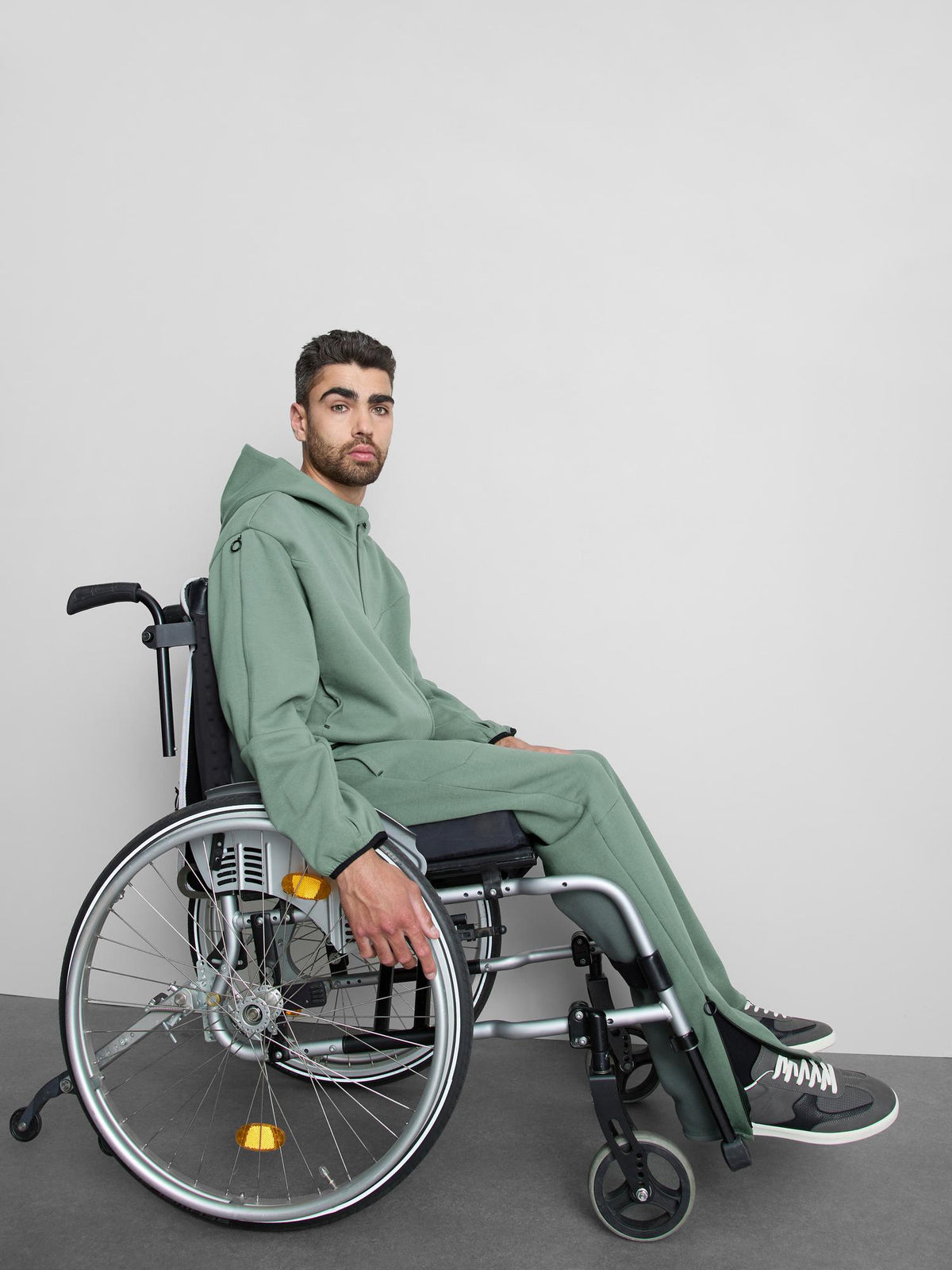 Adaptive Seated Panelled Joggers - Green