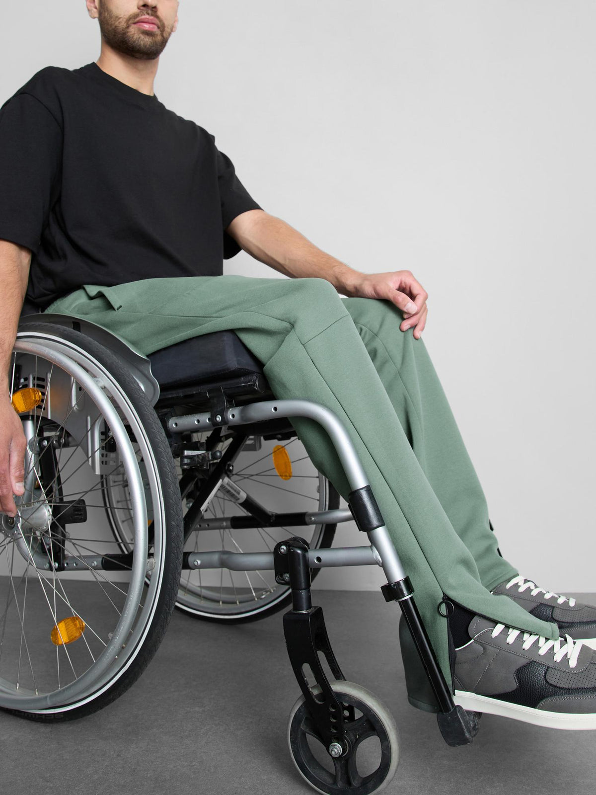 Adaptive Seated Panelled Joggers - Green