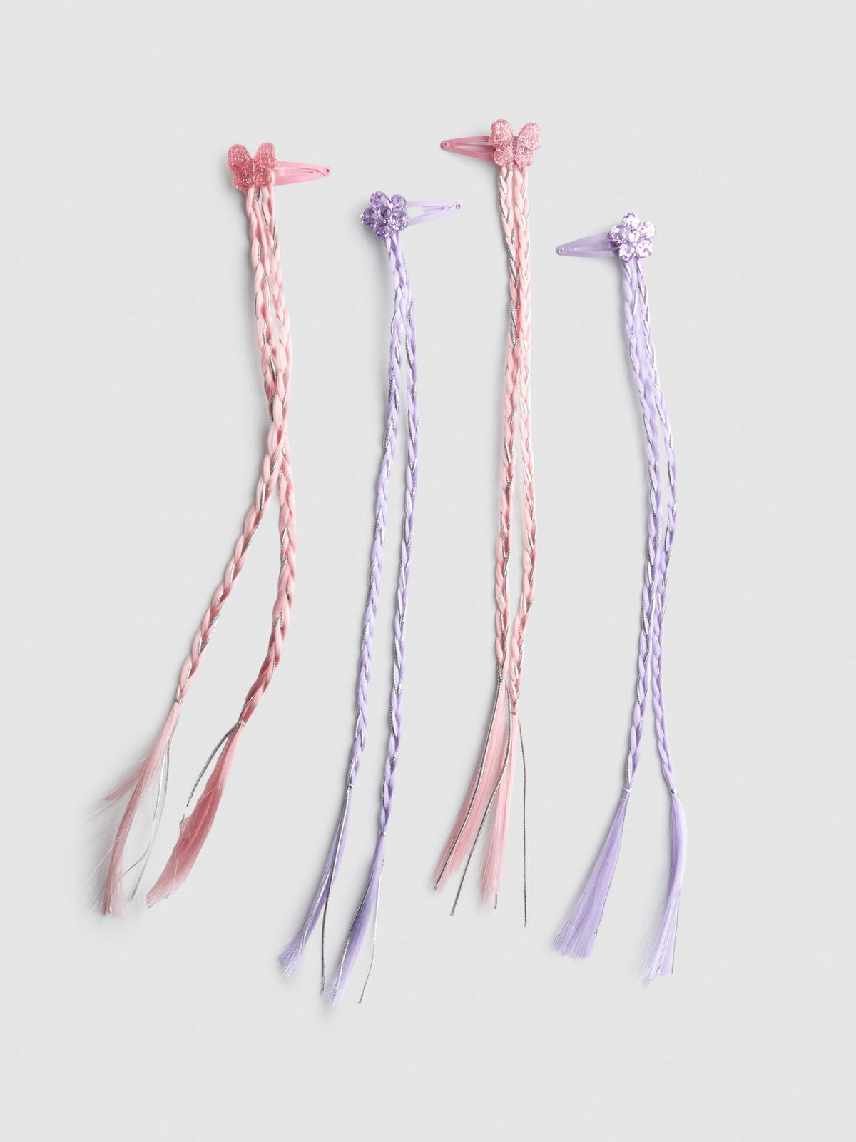 4pk Braid Hair Clips - Multi