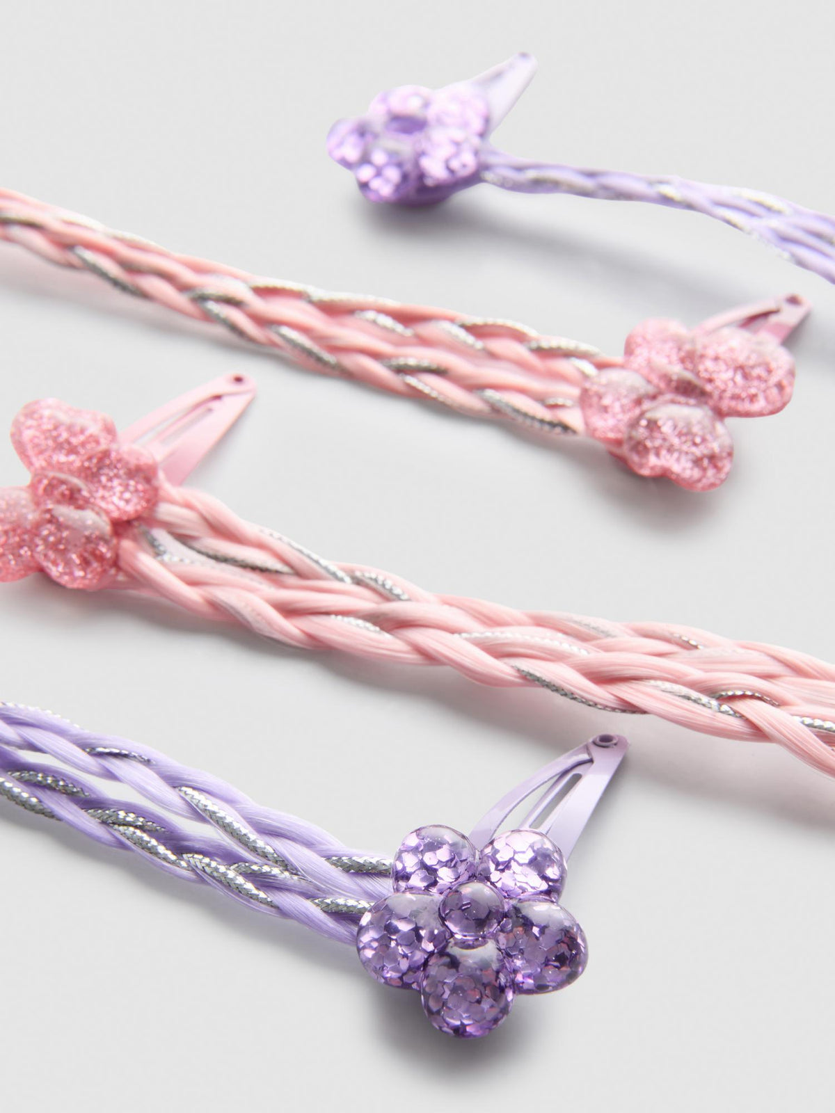 4pk Braid Hair Clips - Multi