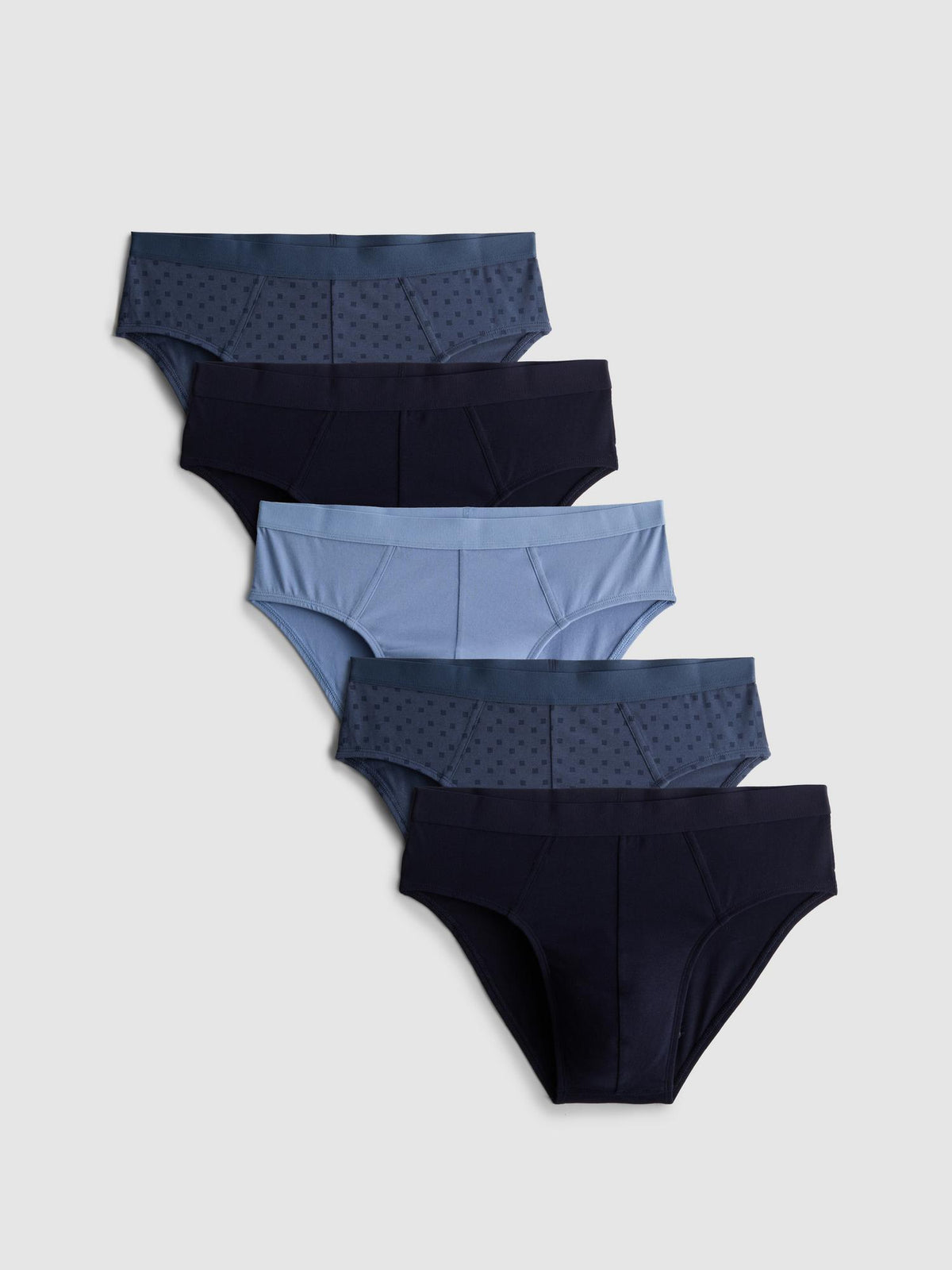5pk Patterned Briefs - Blue