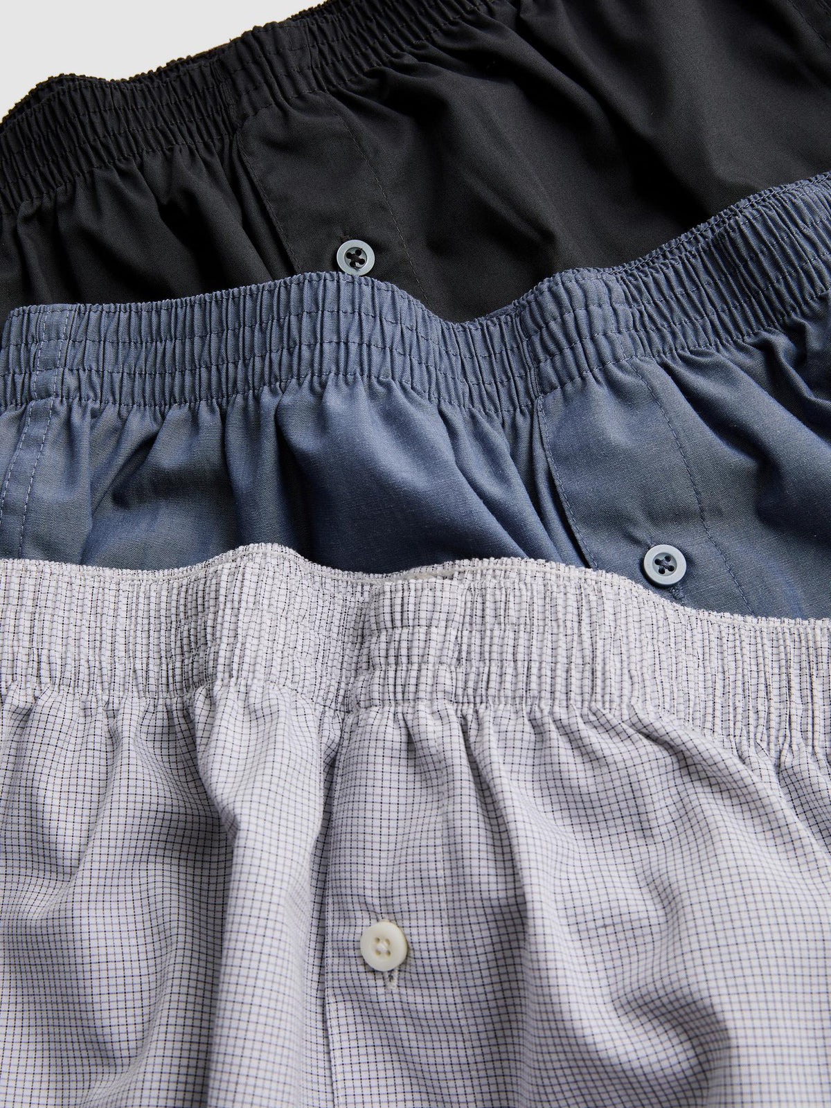 3pk Woven Check Boxer Shorts - Navy