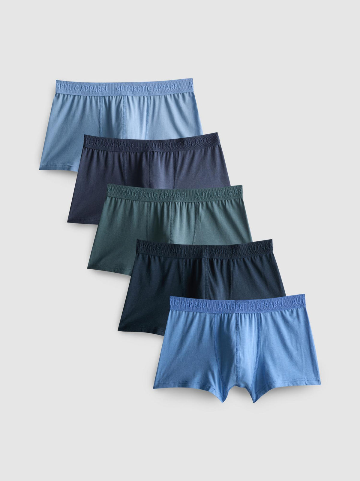 5pk Ribbed Premium Boxers - Blue