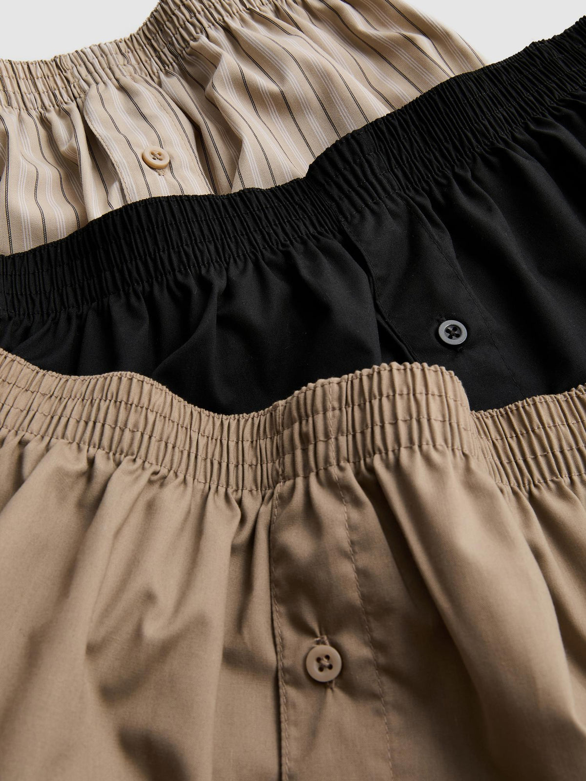 3pk Woven Stripe Boxers - Stone
