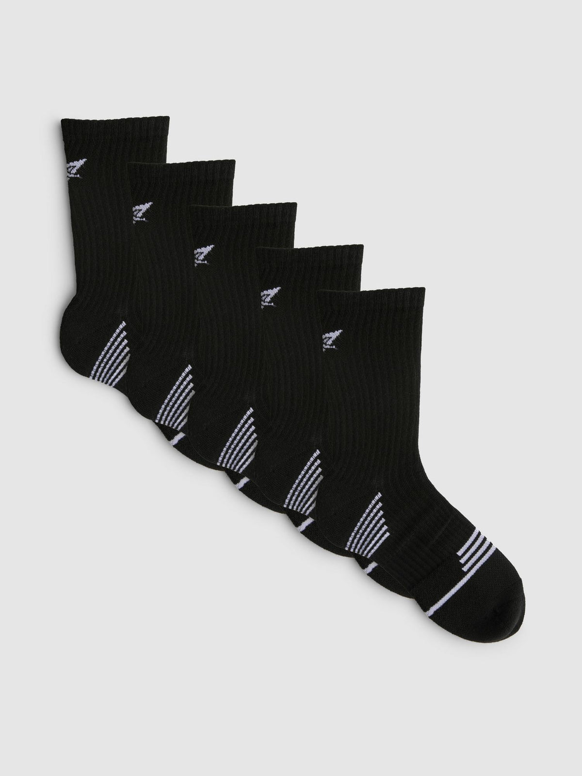 5pk Performance Ankle Socks - Black