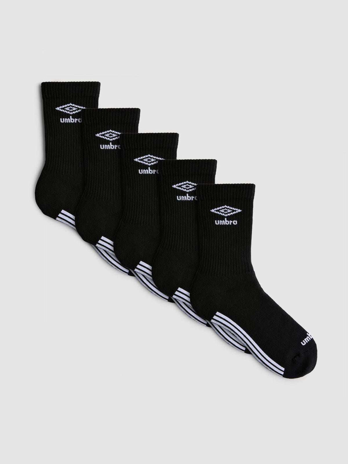 5pk Umbro Sports Socks - Black