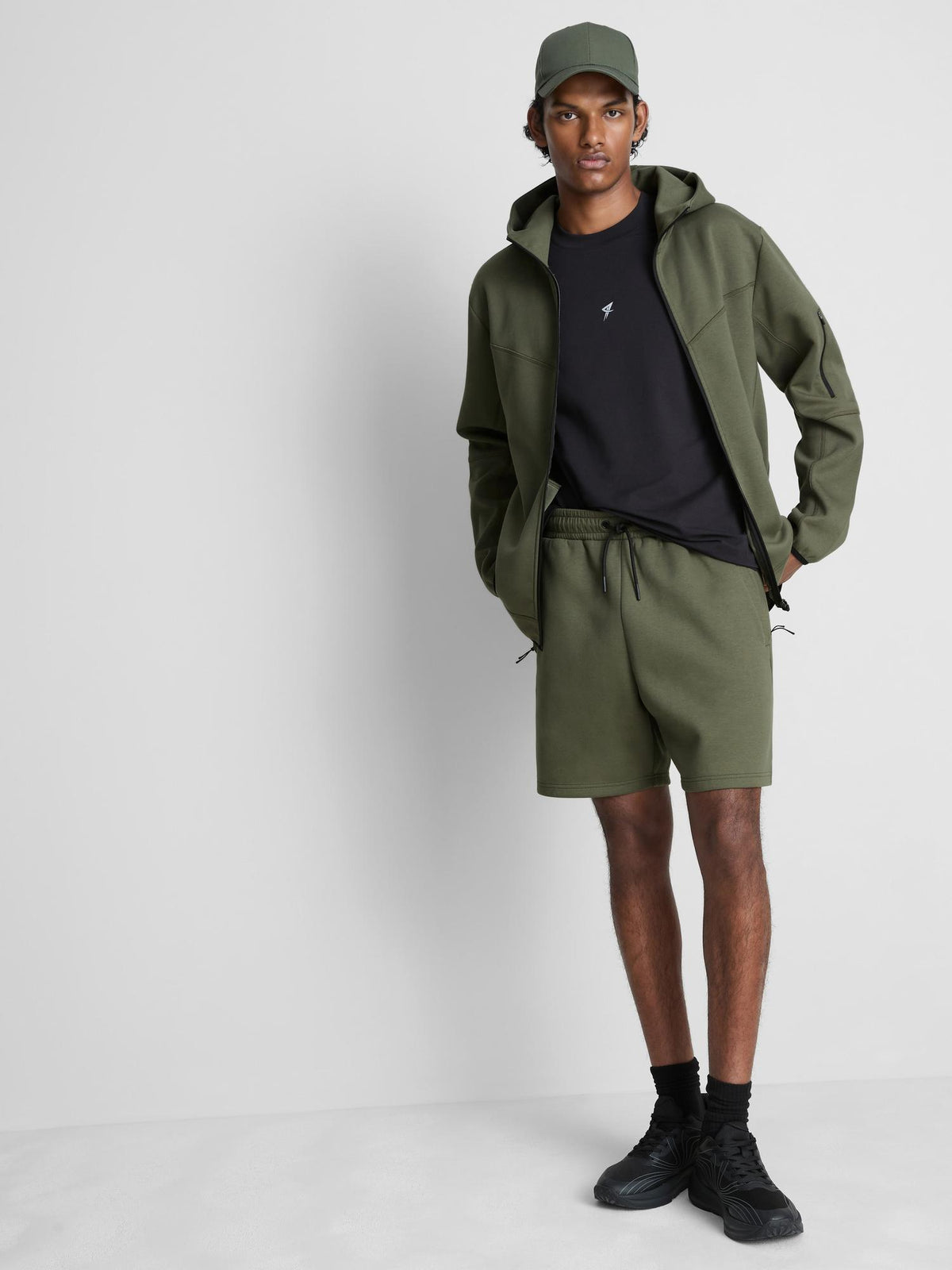 Drawstring Gym Shorts - Khaki