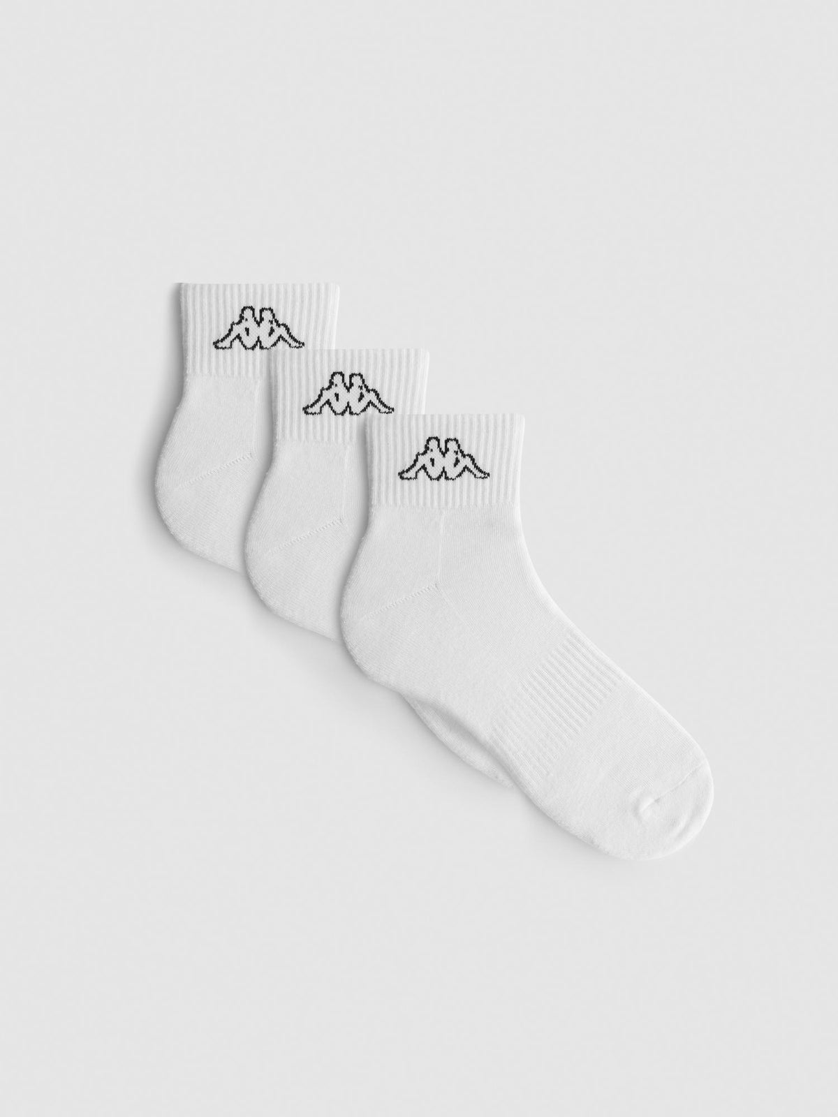 3pk Kappa x Primark Quarter Crew Socks - White