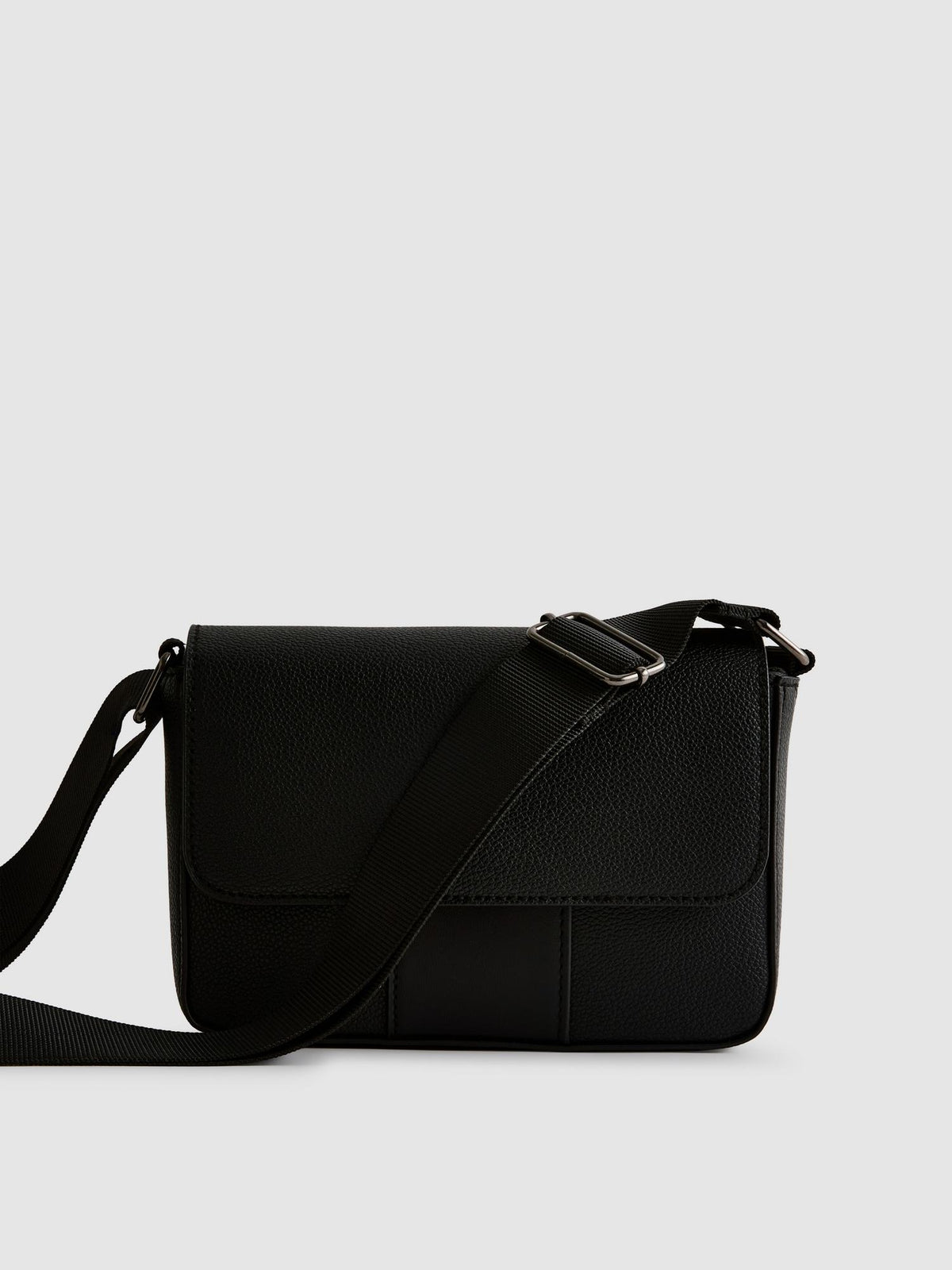Flapover Crossbody Bag - Black