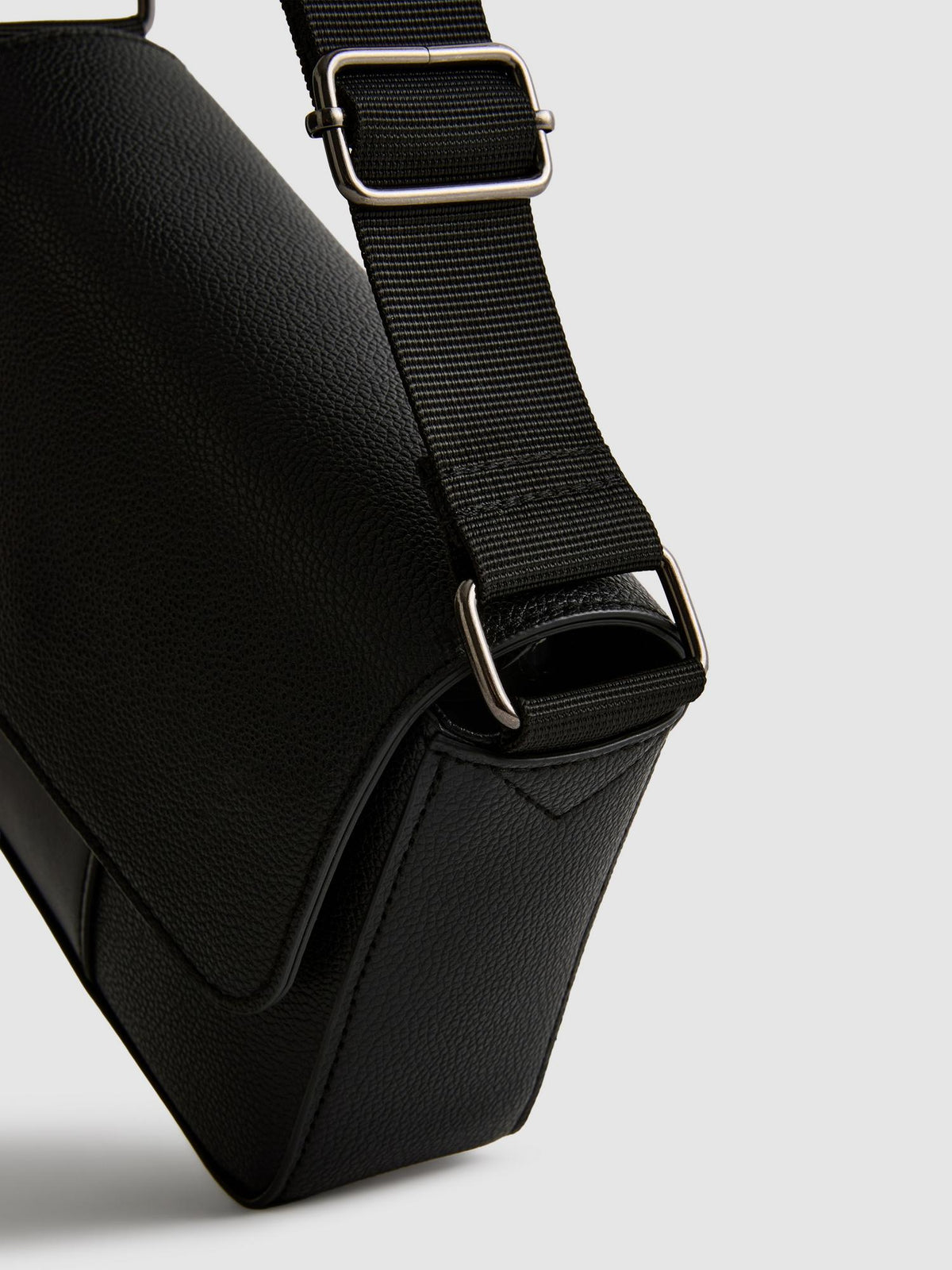 Flapover Crossbody Bag - Black