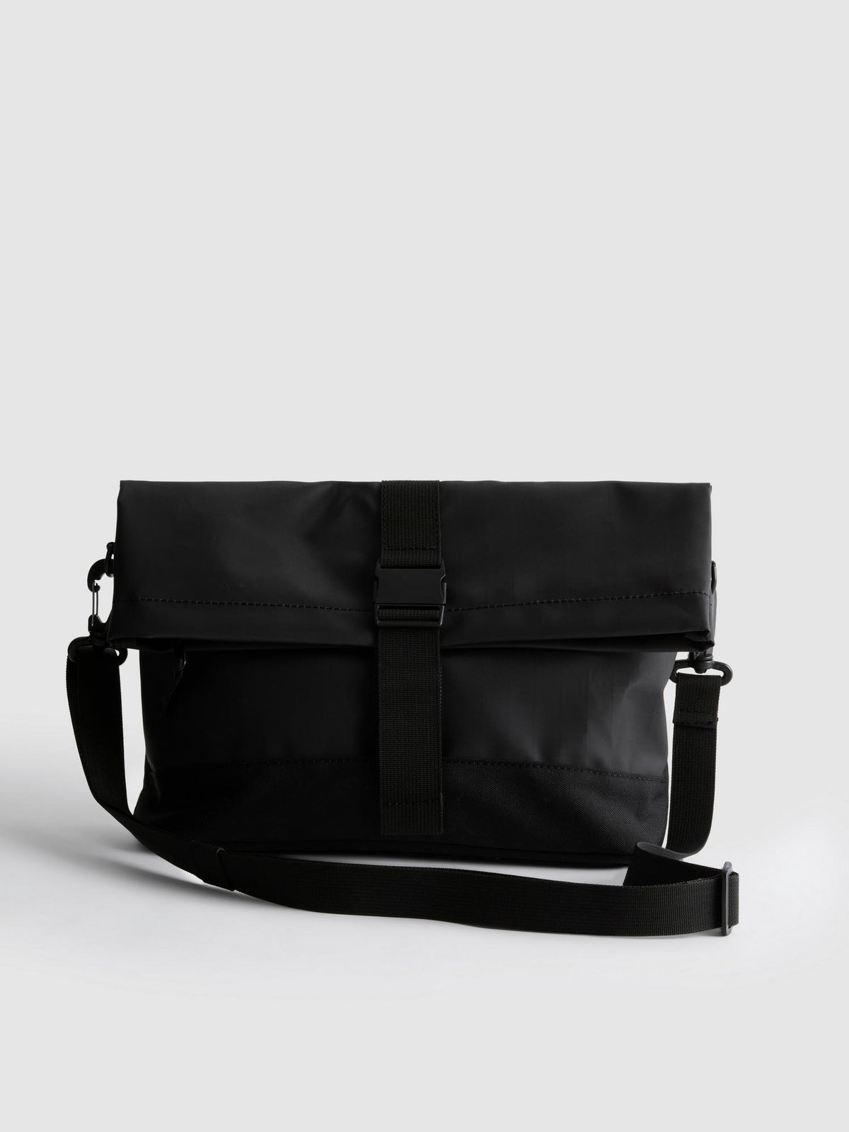 Buckle Fastening Crossbody Bag - Black