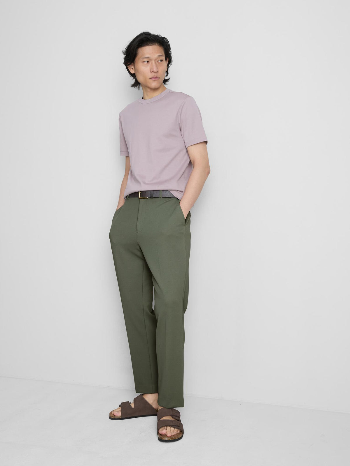 The Edit Regular Fit Trousers - Dark Green