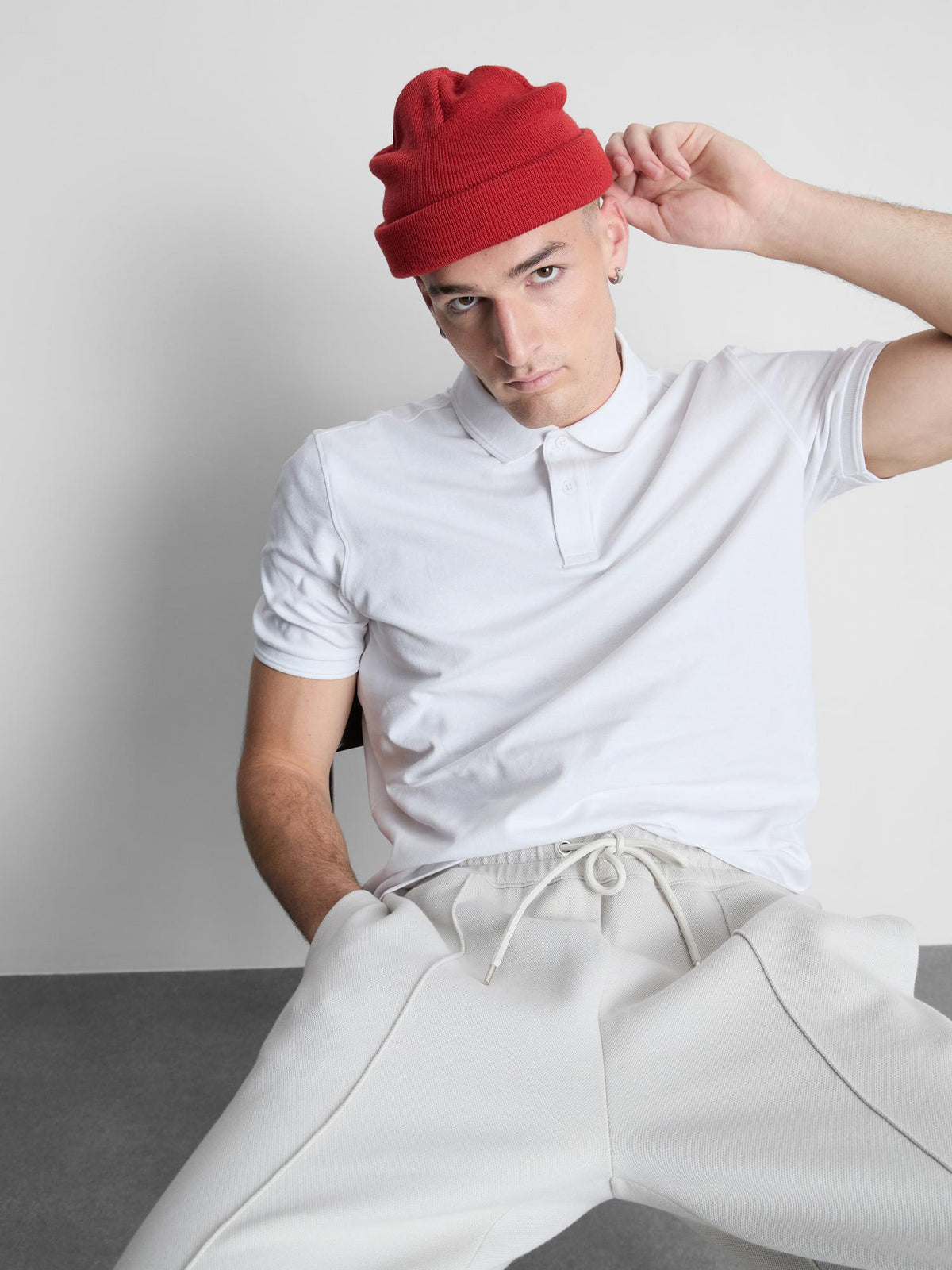 Pique Short Sleeve Polo Shirt - White
