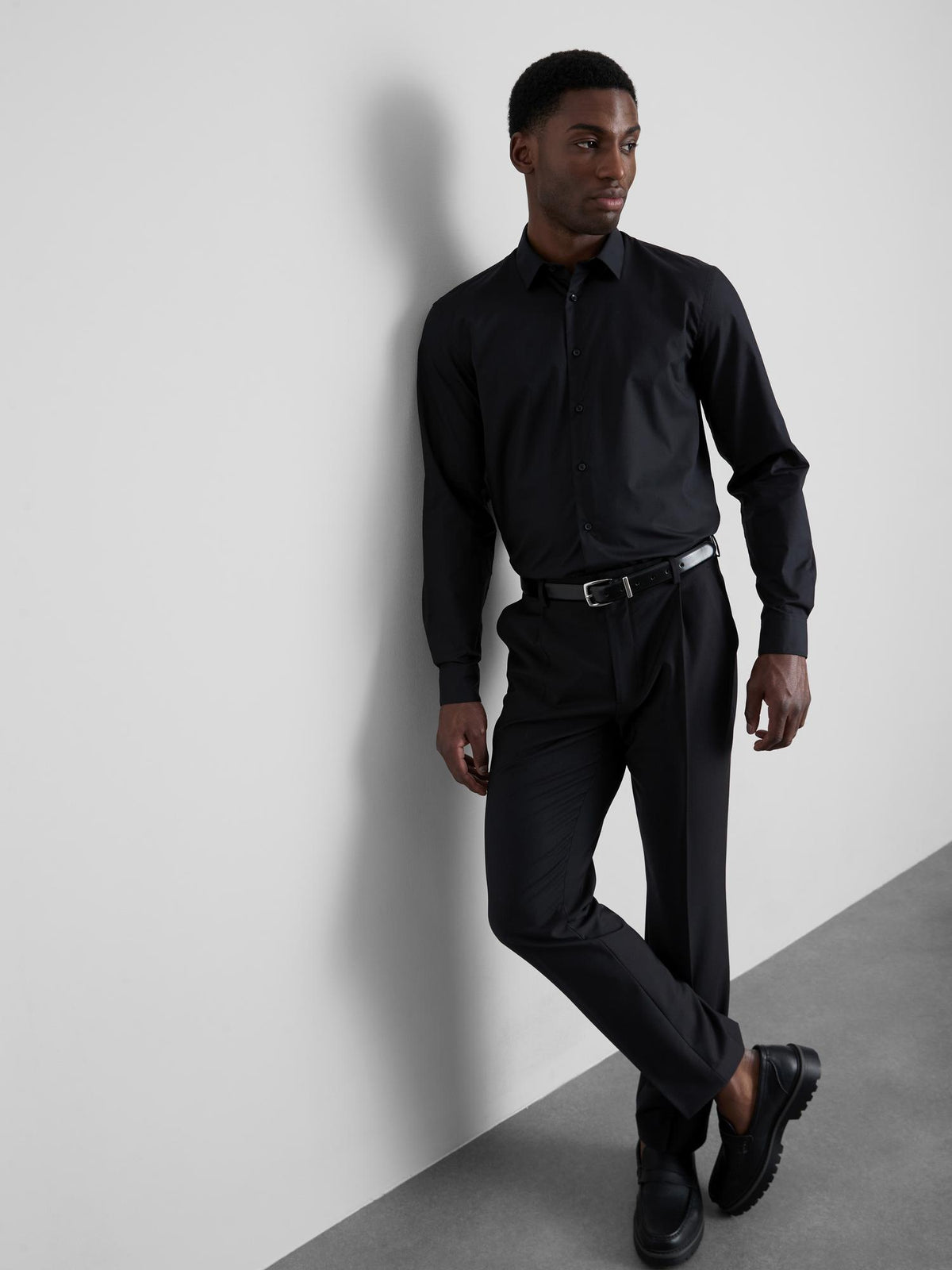 Long Sleeve Regular Fit Formal Shirt - Black