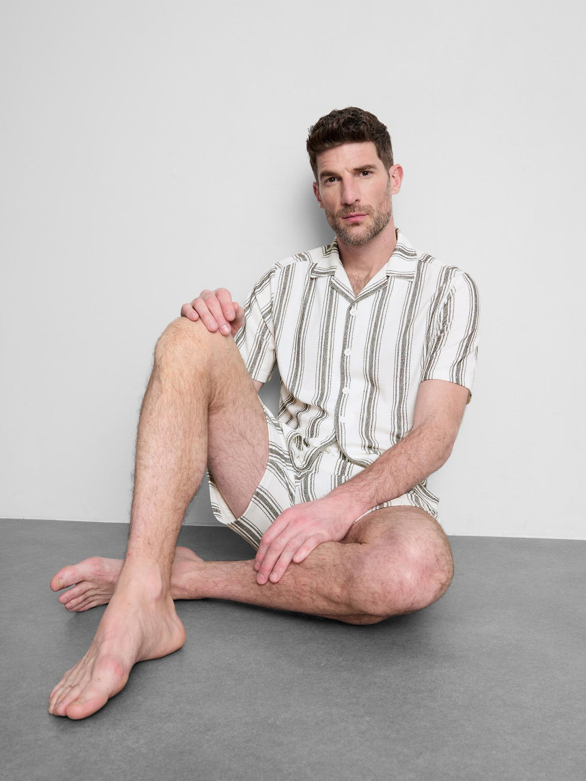 Striped Pyjama Shirt - White