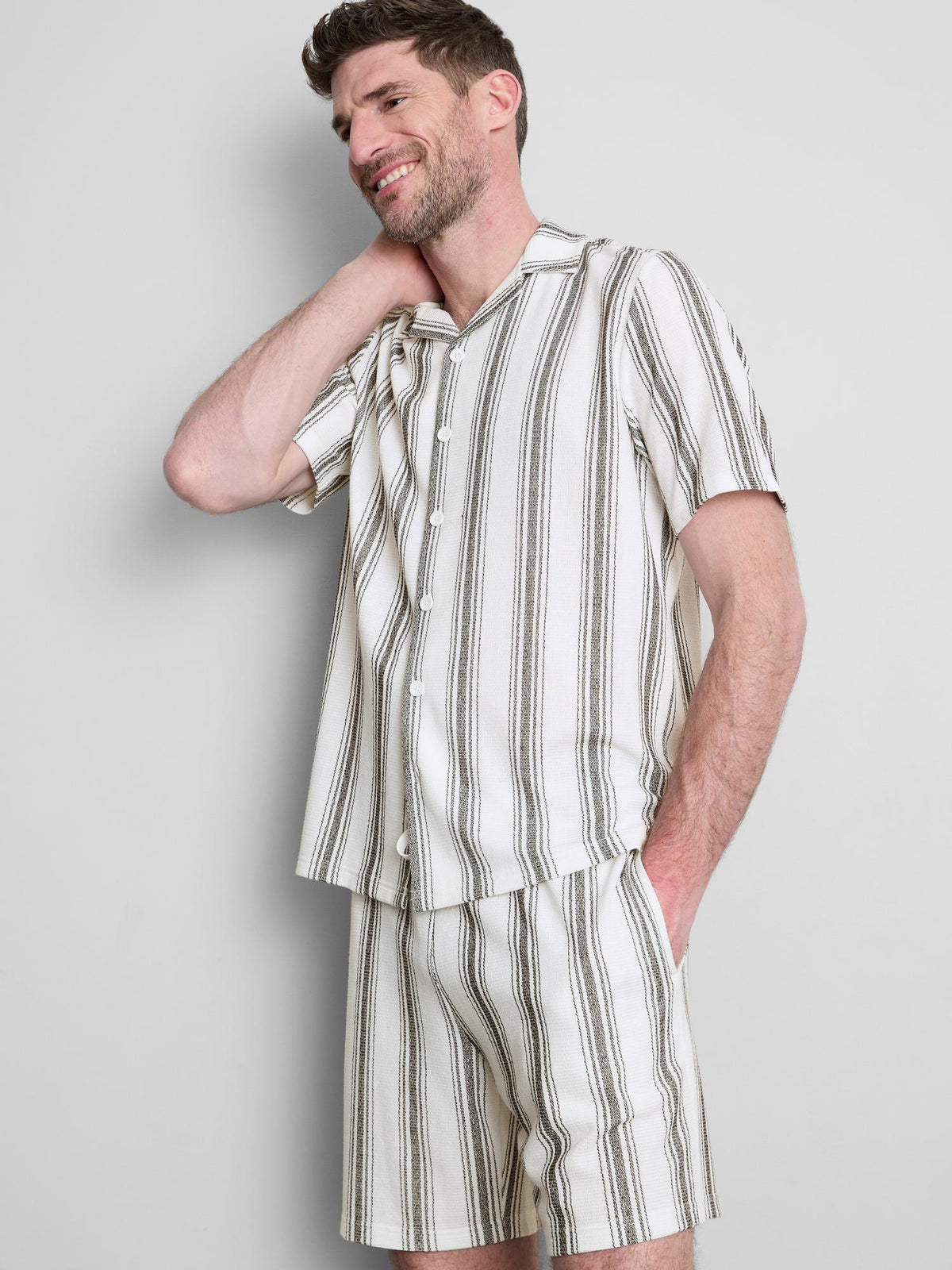 Striped Pyjama Shirt - White