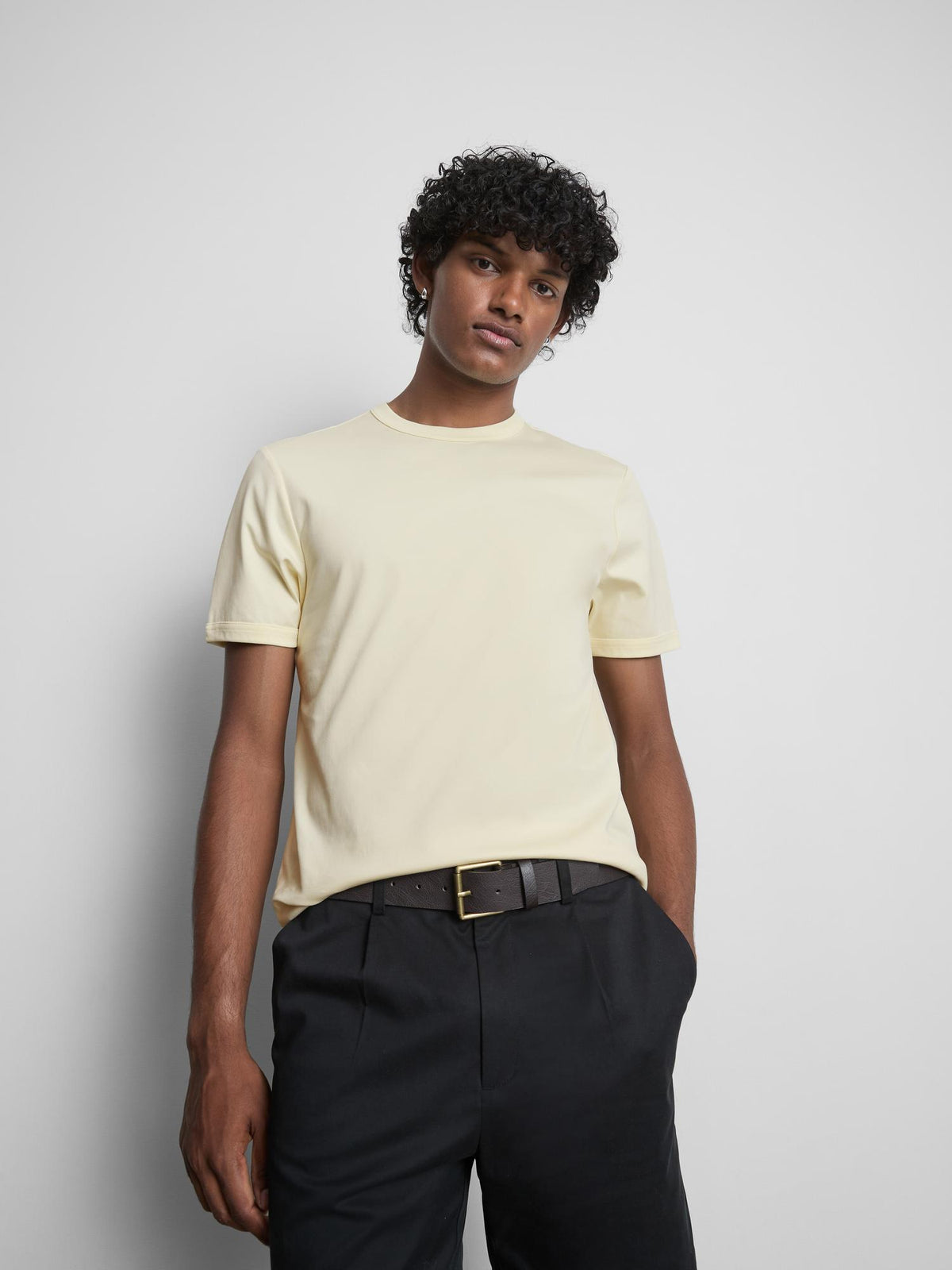 The Edit Slim Fit Cotton T-Shirt - Yellow