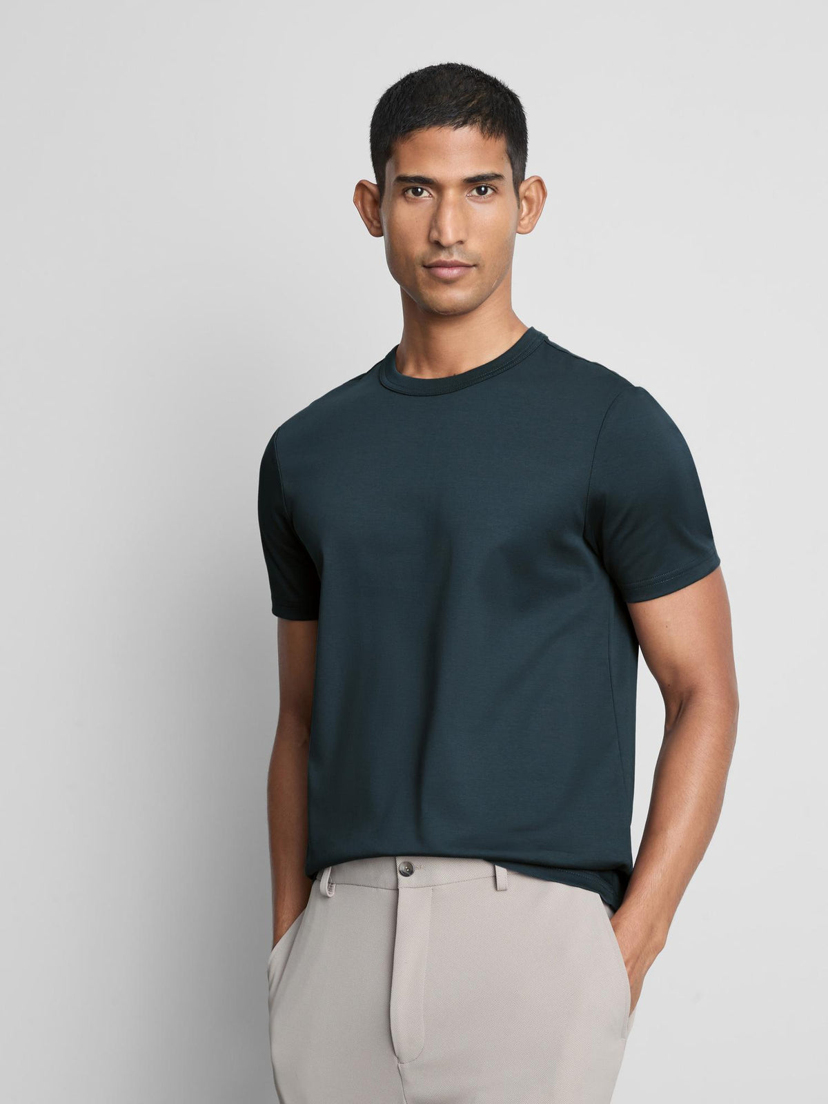 The Edit Slim Fit Cotton T-Shirt - Mid Blue