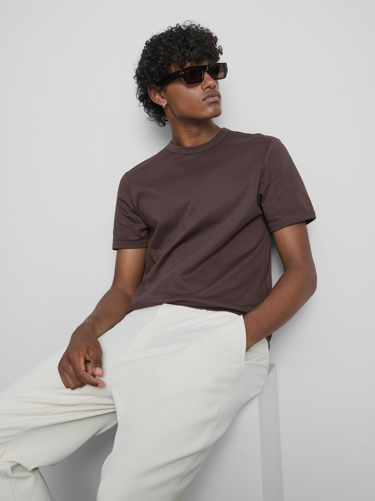 The Edit Slim Fit Cotton T-Shirt - Light Purple