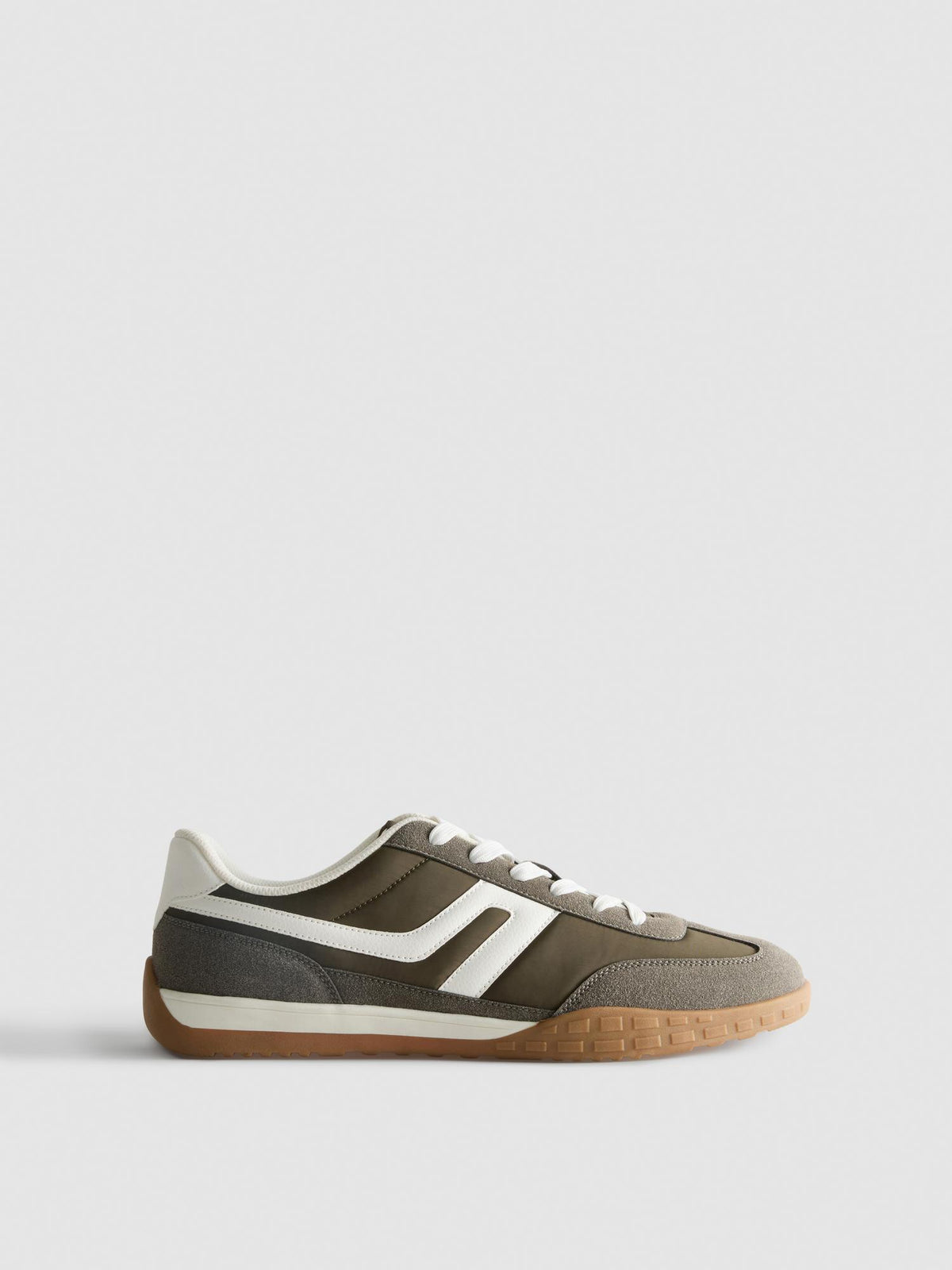Contrast Panel Trainers - Khaki