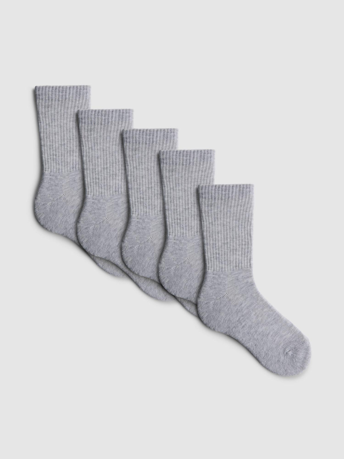 5pk Ribbed Socks - Grey