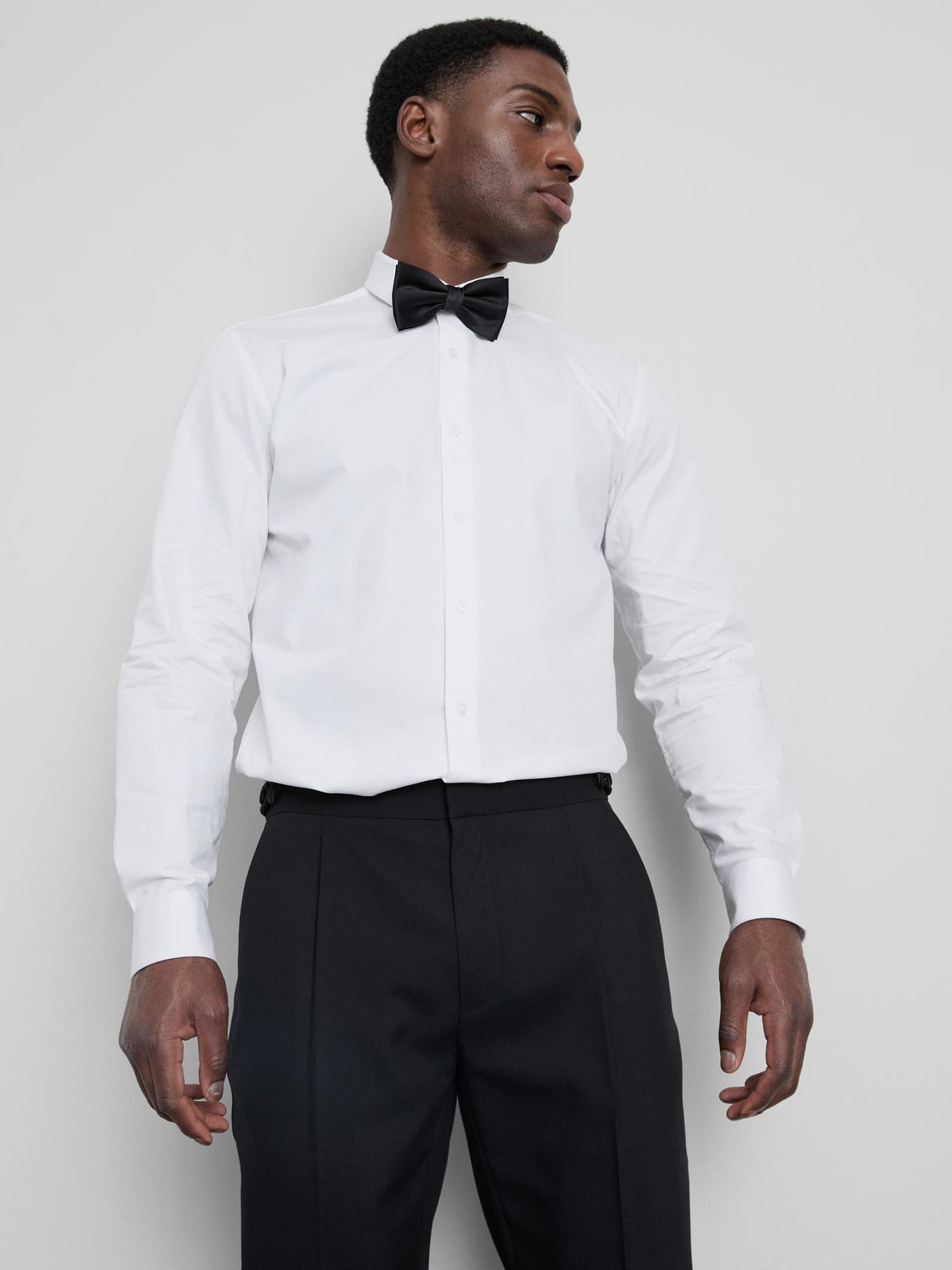 Bow Tie and Regular Fit Shirt Set - White