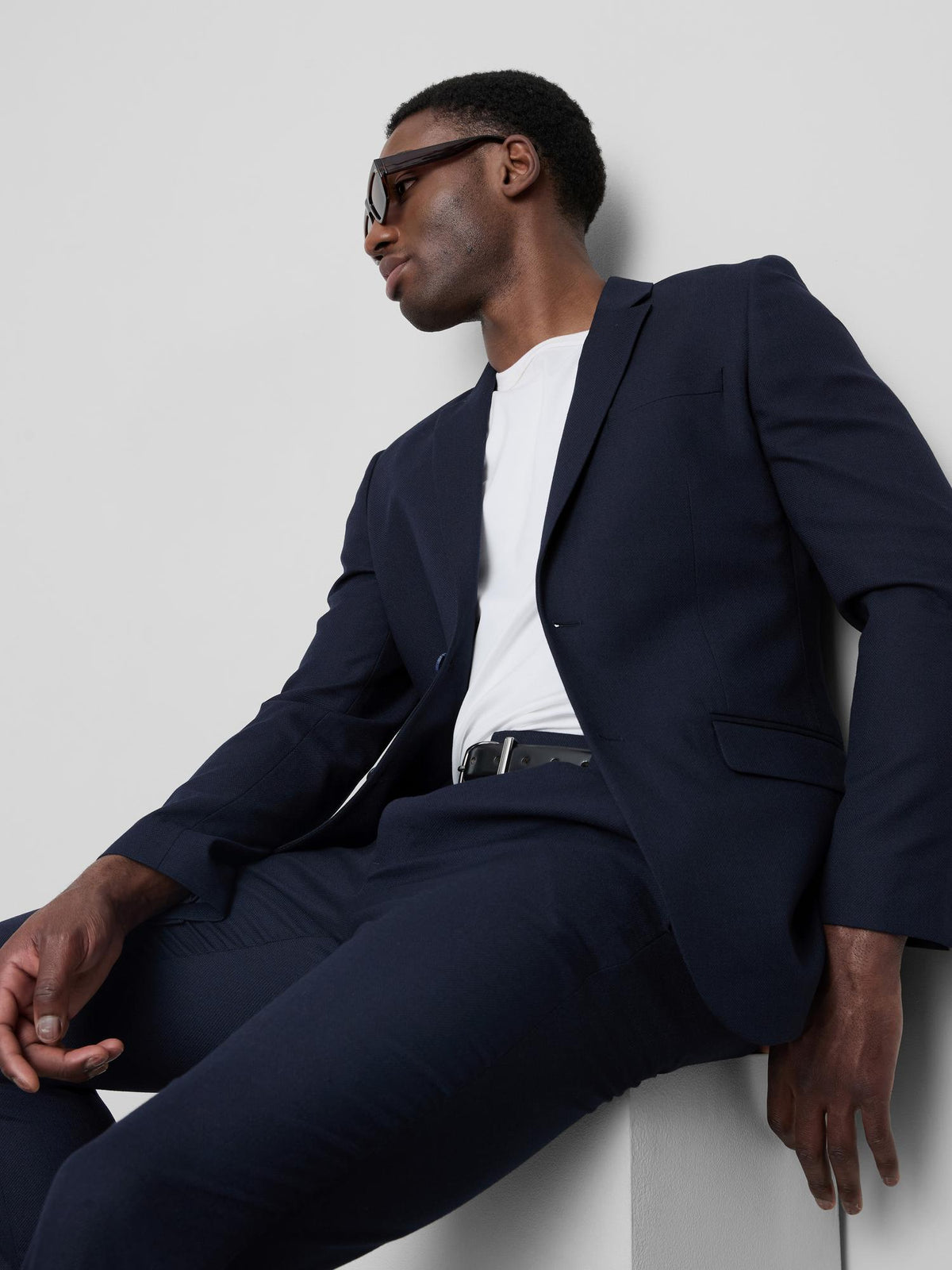 Slim Fit Suit Jacket - Navy