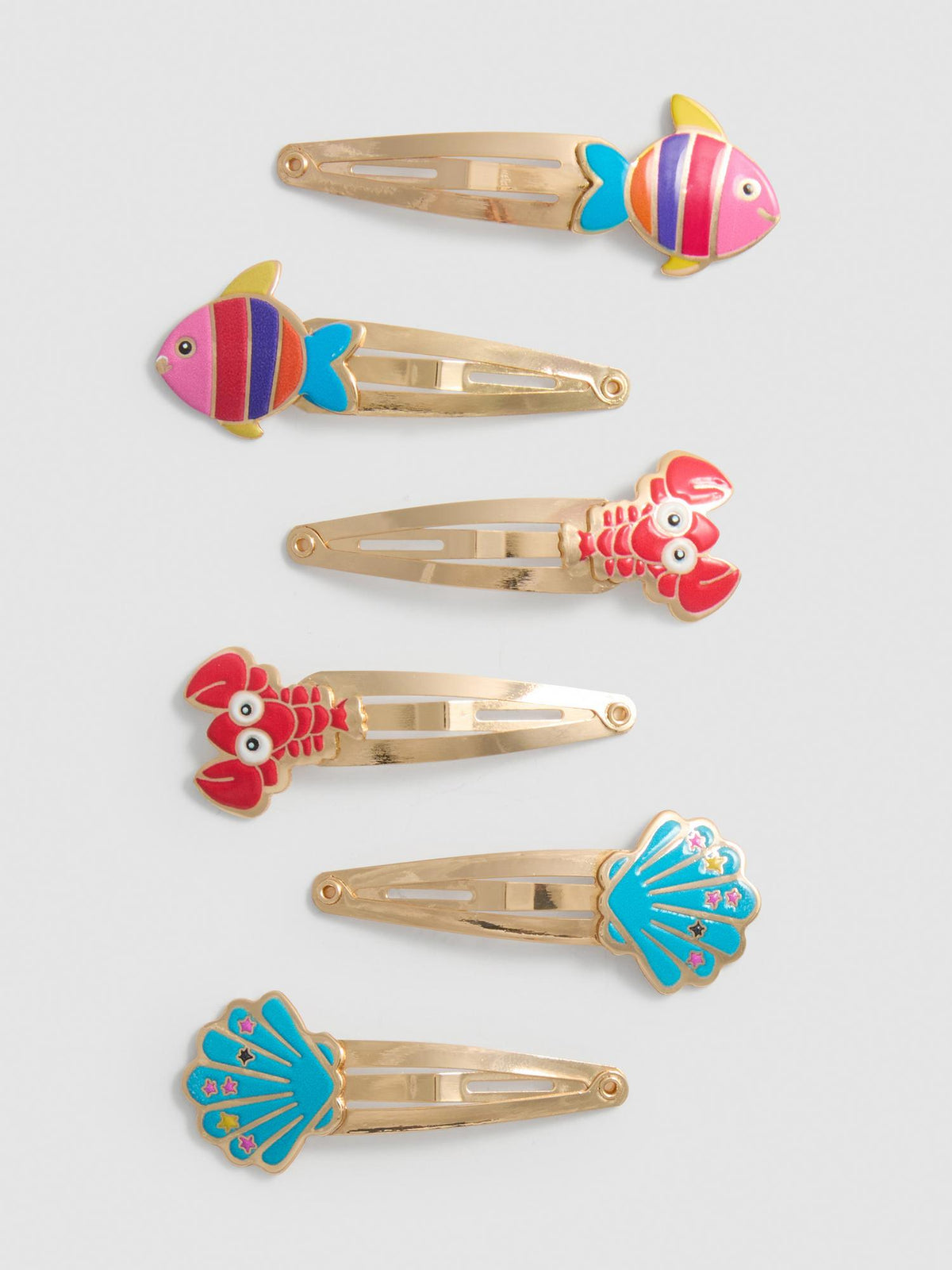 6pk Sea Snap Hair Clips - Multi