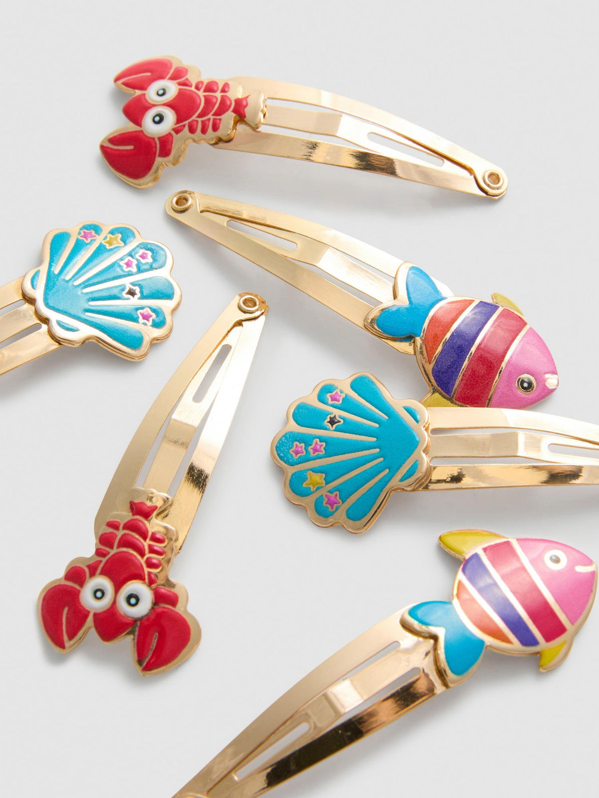 6pk Sea Snap Hair Clips - Multi