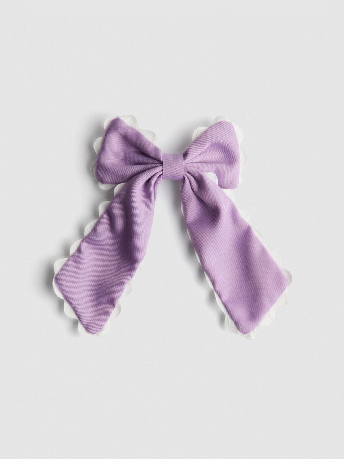 Scallop Trim Bow Hair Clip - Multi