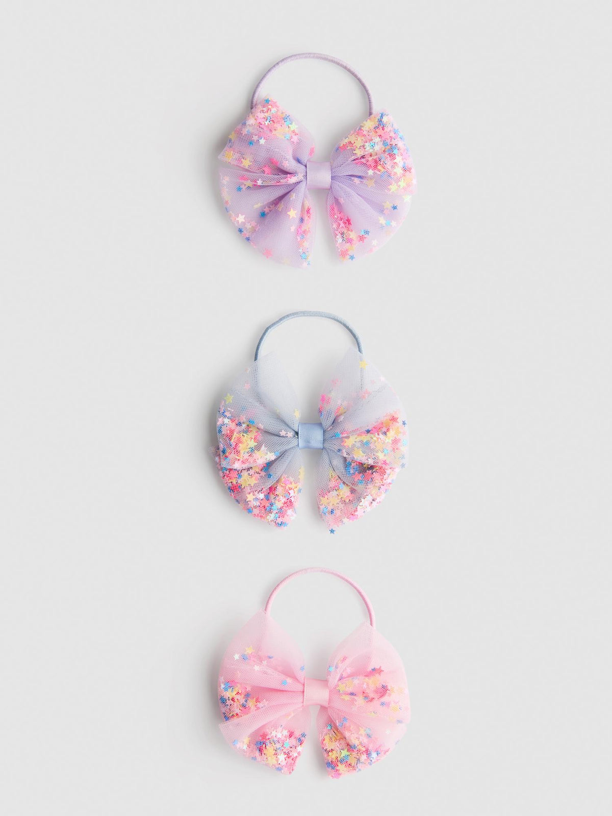 3pk Sequin Bow Hair Elastics - Multi