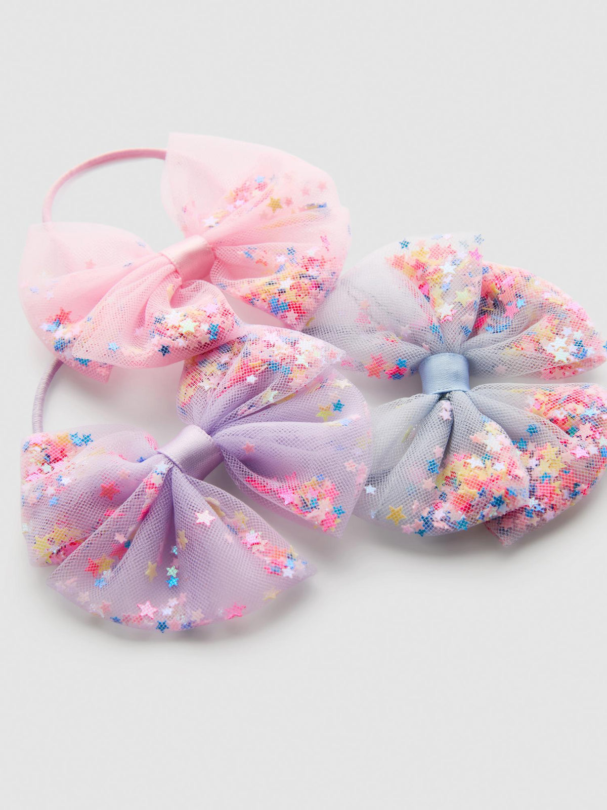 3pk Sequin Bow Hair Elastics - Multi