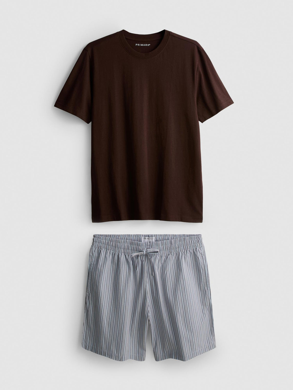 Striped Short Pyjama Set - Burgundy