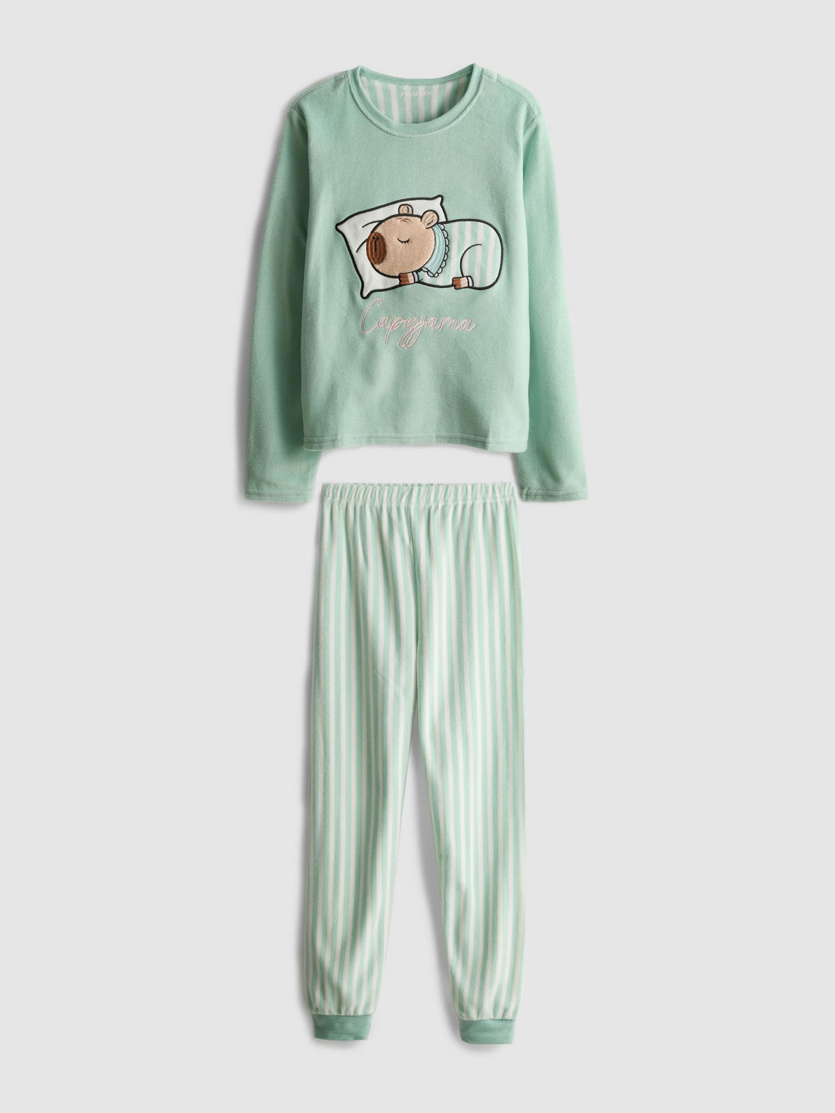 7-15yrs | Capybara Graphic Fleece Pyjamas - Mint